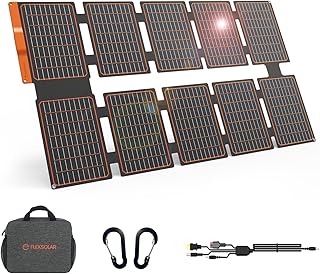 FlexSolar 100W Portable Solar Panel, IP67 Water & Dustproof Solar Charger with DC/QC 3.0 USB-A & PD3.0 USB-C for Solar Gen...