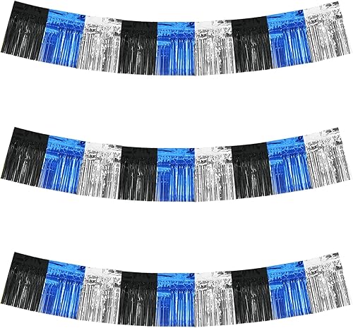 Miniatura 52 de BEISHIDA 3 Paquetes de Guirnalda de Flecos de Lámina Metálica Arcoíris Oscuro para Colgar en la Pared, Banderas de Oropiel para Halloween, Flotas