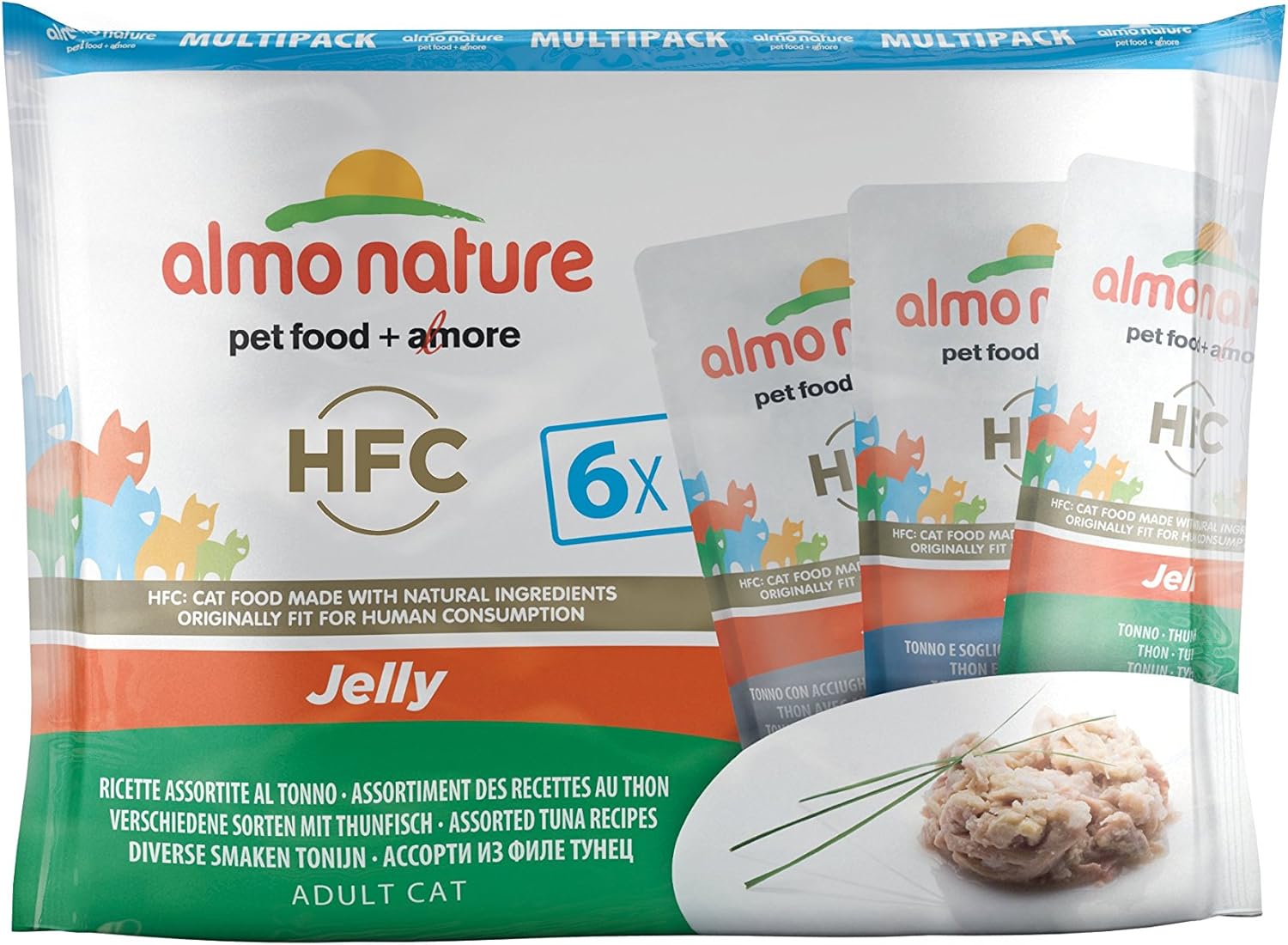 Almo Nature Cat Food Classic Pouch Multipack Mixed Tuna Selection, 8 x