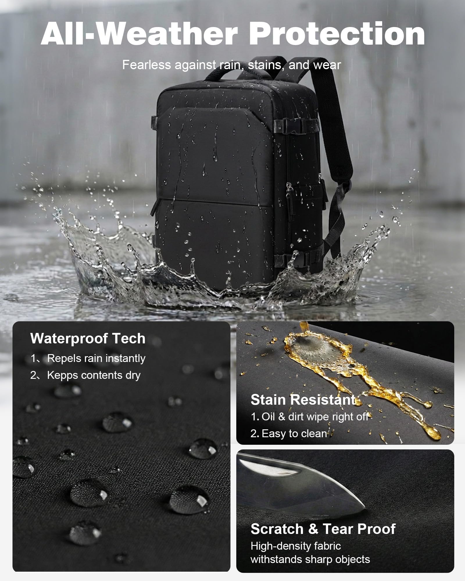 Mochila de Vacío con Bomba Eléctrica, Mochila Viaje Cabina Avion 40x30x20 Ryanair con Bolsas Vacio,Mochilas Portatil Cabina Avion Impermeable Travel Backpack