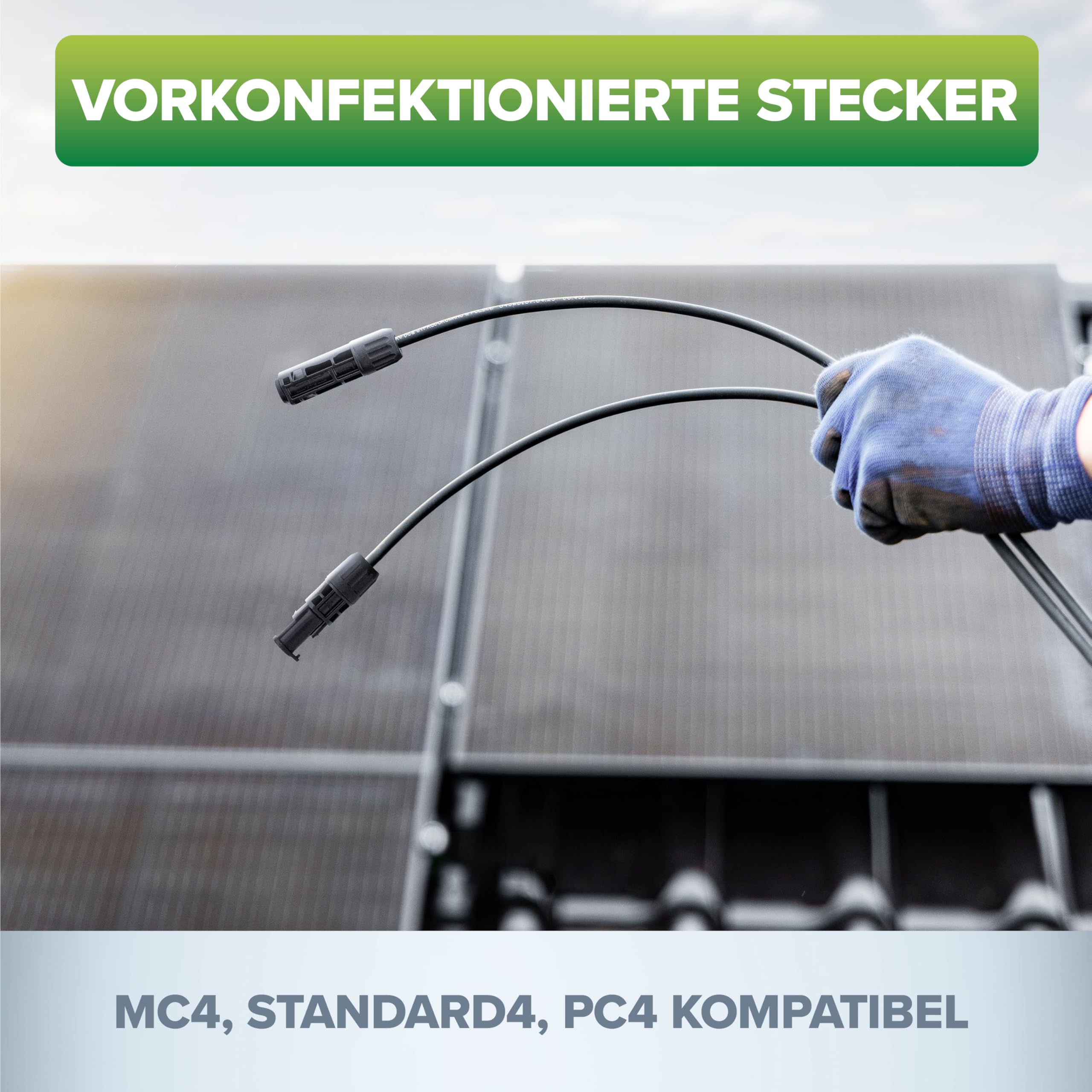 InLine 6mm² Solarkabel Verlängerungs-Set, 7,5m, inkl. Solarstecker, MC4, schwarz/rot, Verlängerungskabel H1Z2Z2-K, Photovoltaik, UV-beständig & langlebig, 95607