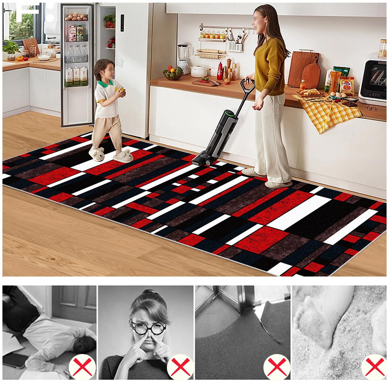 Chodnik, dywan na korytarz, 120 x 550 cm, antypoślizgowy, dywan do kuchni, kuchni, nadaje się do prania, chodnik do przedpokoju, sypialni, salonu, wejścia