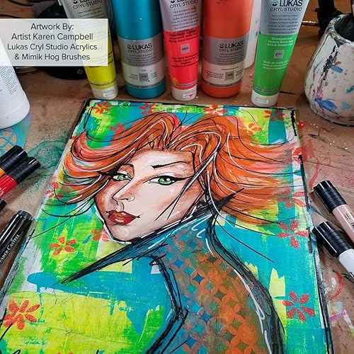 Miniatura 6 de Lukas CRYL Studio Artist - Pintura acrílica, color rosa melocotón, tubo de 4.2 fl oz, pinturas acrílicas de alto pigmento para pintura en lienzo,