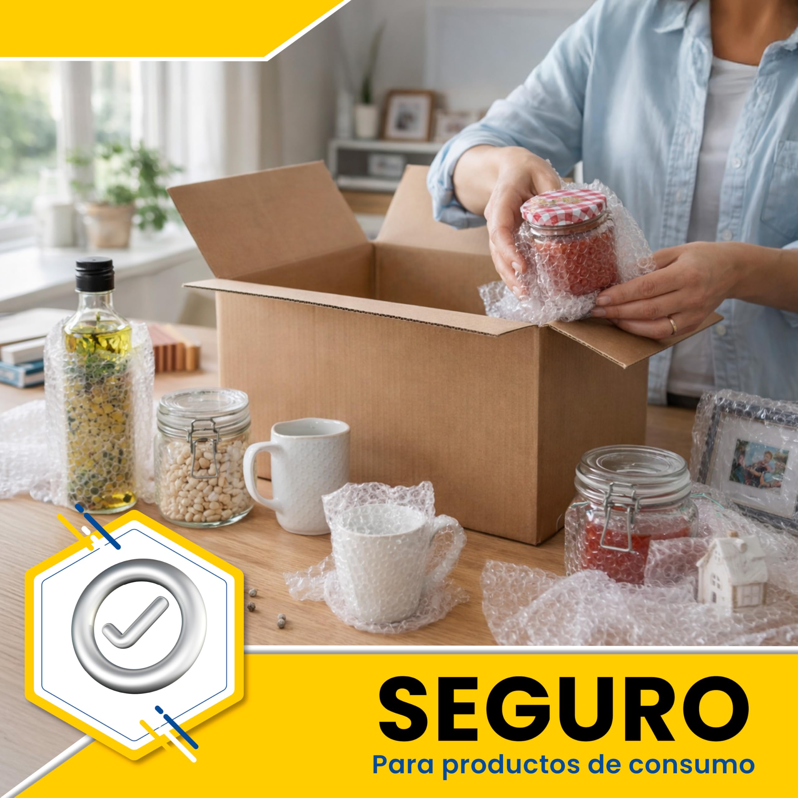 Rollo de Papel Burbuja (50cm x 100m) | Ideal para Protección de Mudanza y Transporte | Papel Burbujas Embalaje Mudanza | Rollos Plástico Varias Medidas