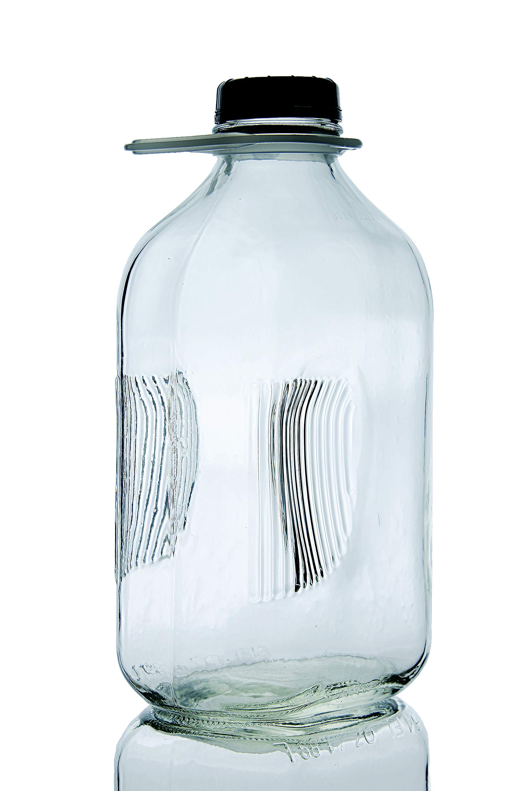 North Mountain Supply Ciężka szklana butelka na mleko 162 ml - 4 sztuki - z 8 pokrywkami z manipulacją i 4 uchwytami do noszenia
