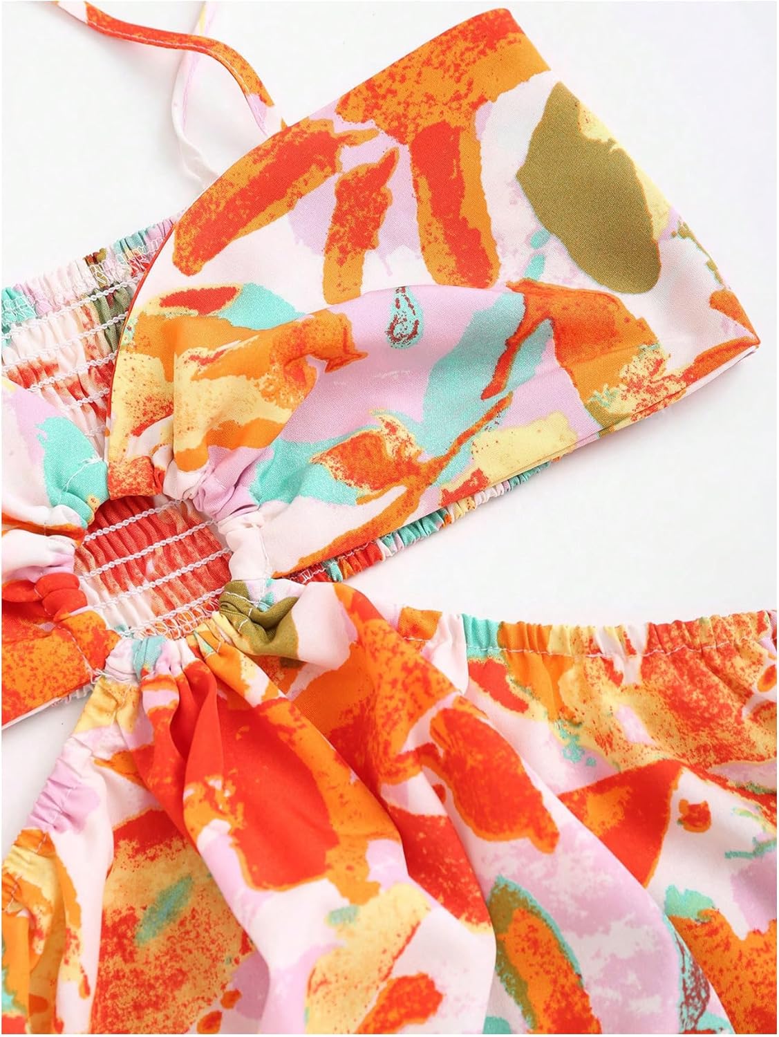 SOLY HUX Women's Floral Print Cut Out Dress Tie Shoulder Sleeveless Boho Vacation Long Flowy Dresses - Image 3