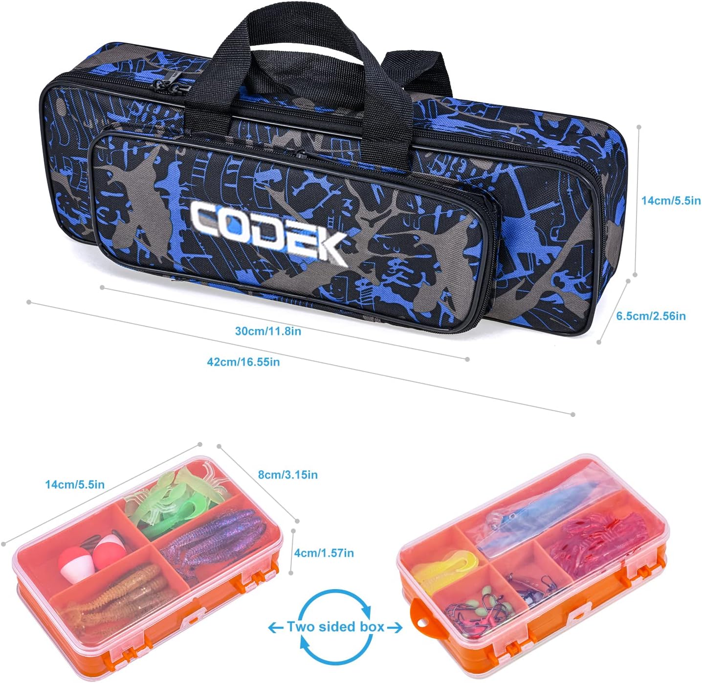 CODEK Kids Fishing Pole Set Portable Telescopic Kids Fishing Rods with Collasible Chair Fishing Net Carrier Bag and Full Kits for Boys and Girls Beginner and Youth 170cm/5.6ft