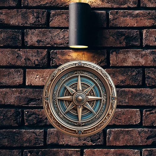 Miniatura 5 de SUPERDANT Letrero de metal con brújula vintage, letrero de metal con brújula de hojalata divertido retro para dormitorio, hombre, cueva, cafetería,