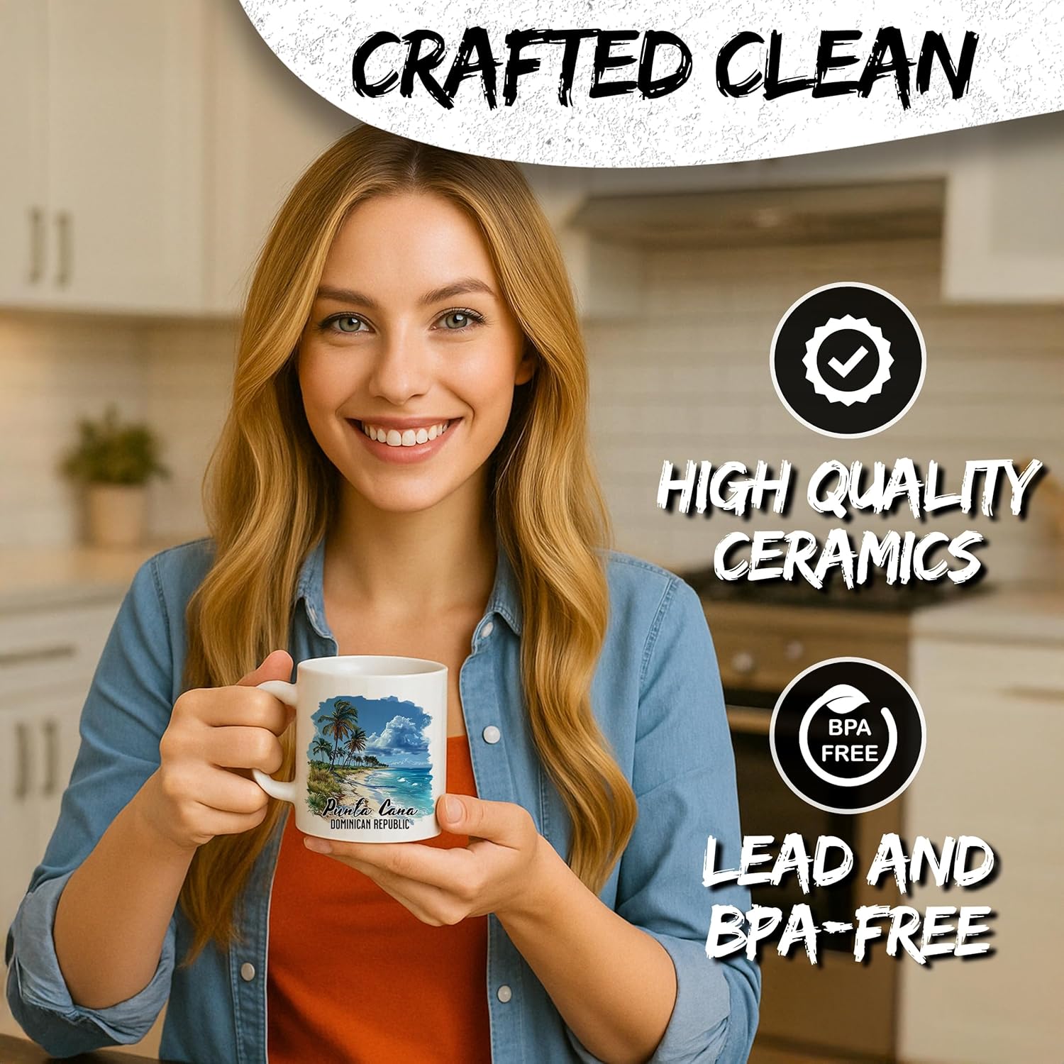 Punta Cana Dominican Republic Ceramic Coffee Mug 11oz Caribbean Beach Landmark - Tea Coffee Mug with Comfortable Grip - Unique Travel Gift Cup for Office or Home - Vibrant Long-Lasting Print ID44991 - Image 5