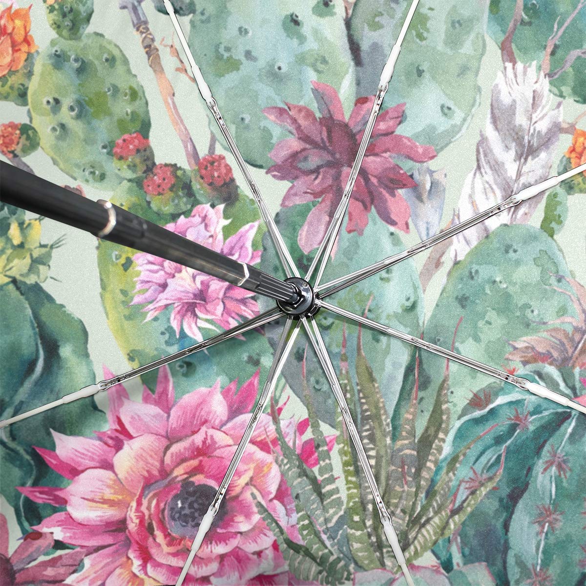 Wamika Regenschirm Mit Rosen Design - Doppelschichtig & Winddicht Mit C-Griff