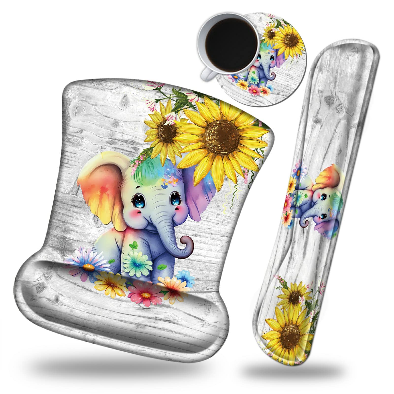 Keyboard Wrist Rest and Mouse Wrist Rest Pad Set, Made of Memory Foam with Non Slip Rubber Base Ergonomic Gel Wrist Rest for Computer Keyboard Gaming