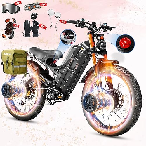 eAhora 2026 Romeo Pro 3/2 50-46Mph Electric Bike for Adults 5600W/4000W/2500W Dual Motor Ebike 60V/80Ah 52V/70Ah Long Range Fat Tire Full Suspension Electric Mountain Bicycle