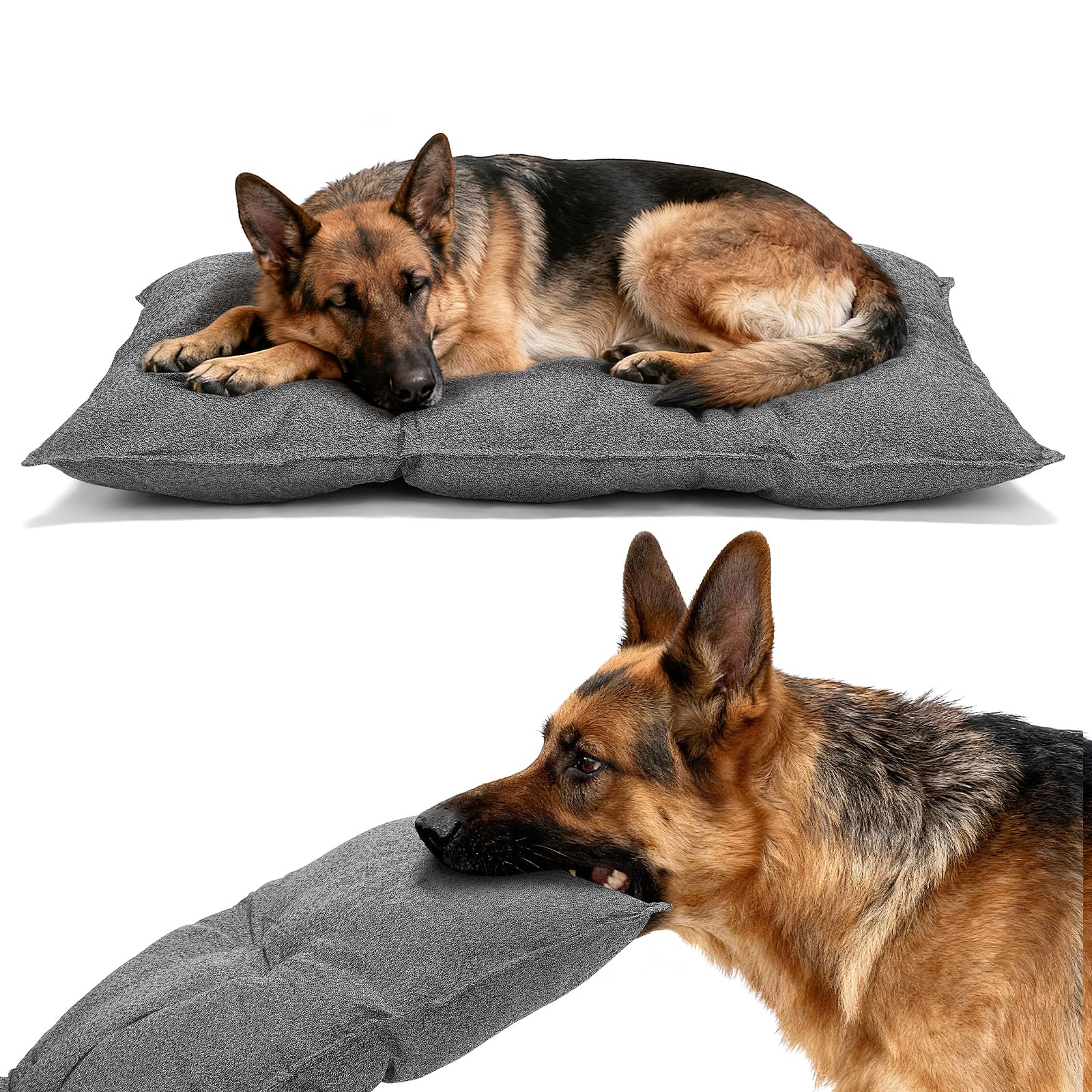 Veehoo Indestructible Dog Bed for Crate, Chew Proof Dog Crate Pad with Reinforced Corners, XL Tough Machine Washable Chew Resistant Pet Mat for Kennel, 104 x 71 cm