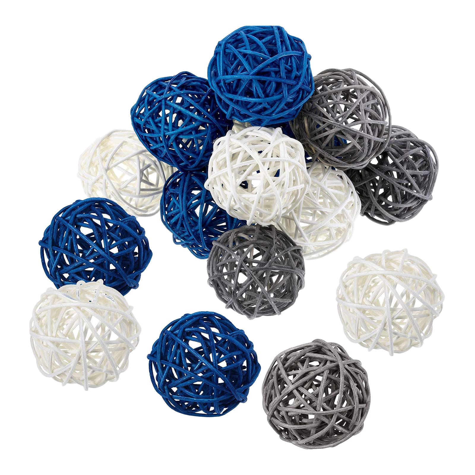 Ornamenti per palline di Natale, 4 pezzi, set di pigne in rattan argentato, con filo di filo per albero di Natale, albero di Natale, decorazioni per feste di nozze