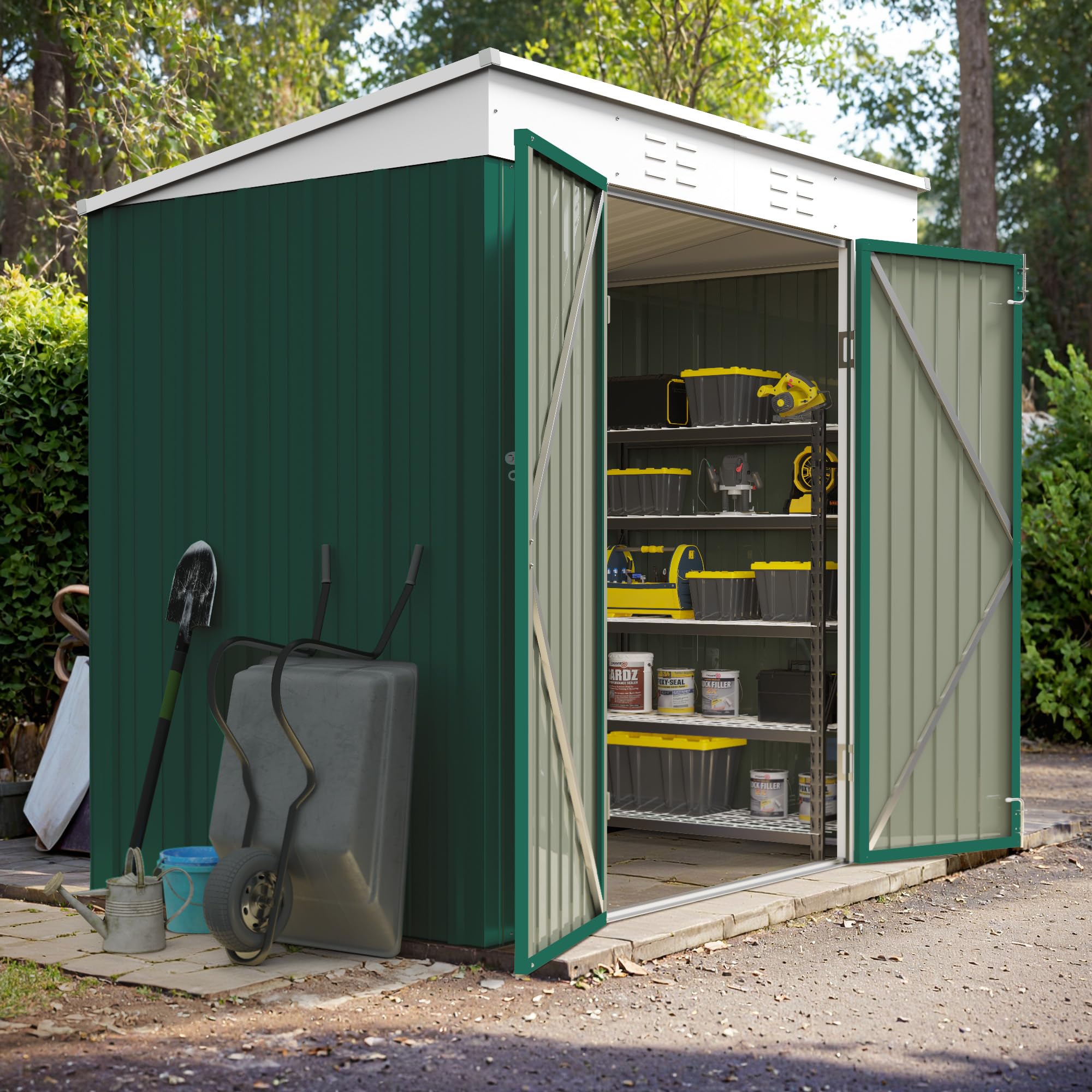 Snapklik.com : Devoko Outdoor Storage Shed 6 X 4 FT Lockable Metal ...