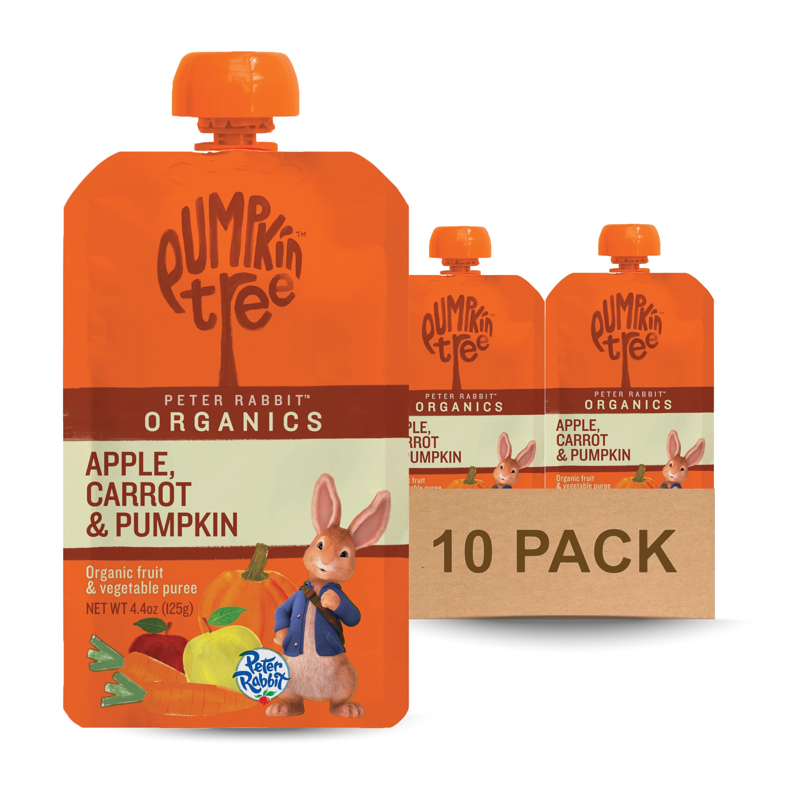 Peter Rabbit Organics Apple, Carrot and Pumpkin Puree, 4.4 Ounce (Pack of 10)