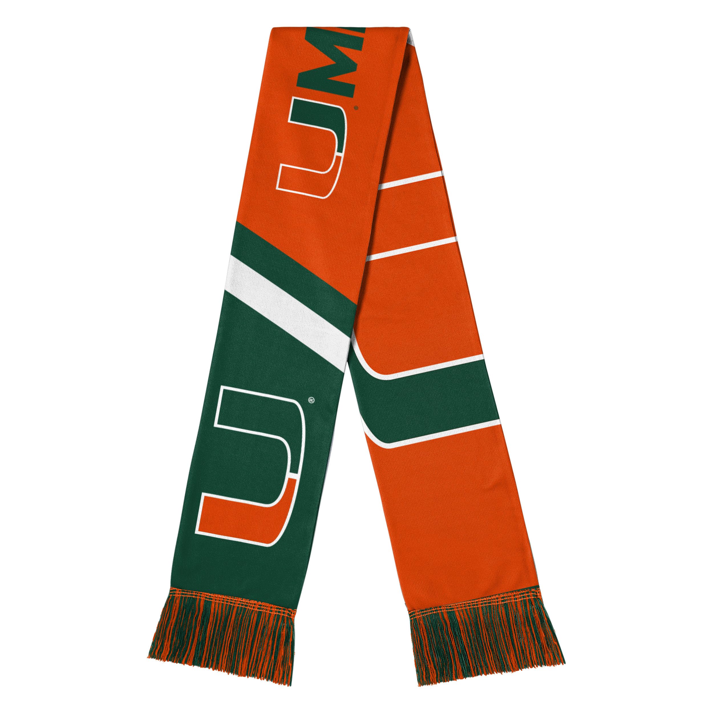 FOCO NCAA Unisex-Adult Official Team Graphic Reversible Printed Scarf (Miami Hurricanes)