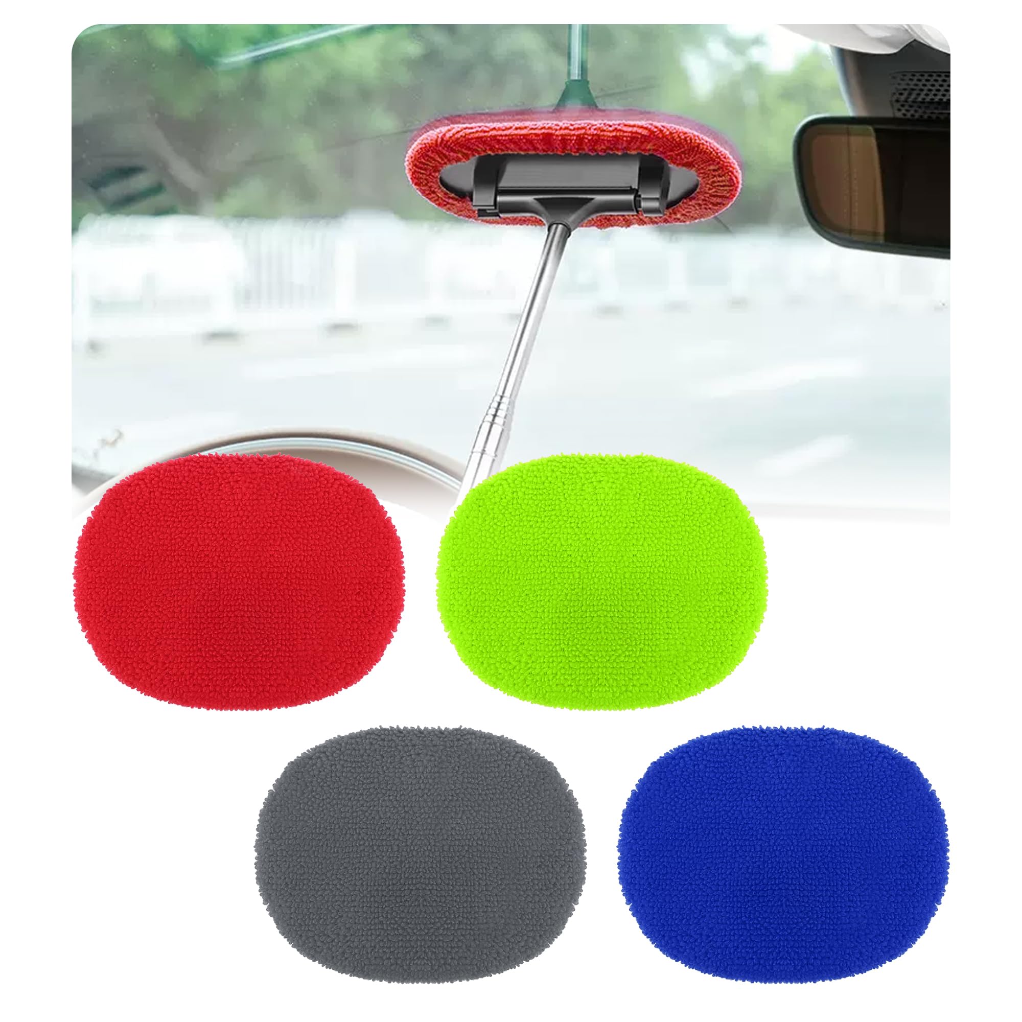 IHOTDER4PCS Car Care Microfiber Cleaning Cloth,Replacement Microfiber Cloth for Windshield Cleaner Tool & Window Cleaner Tool,Universal Car Cleaning Supplies for Your Car Must Haves