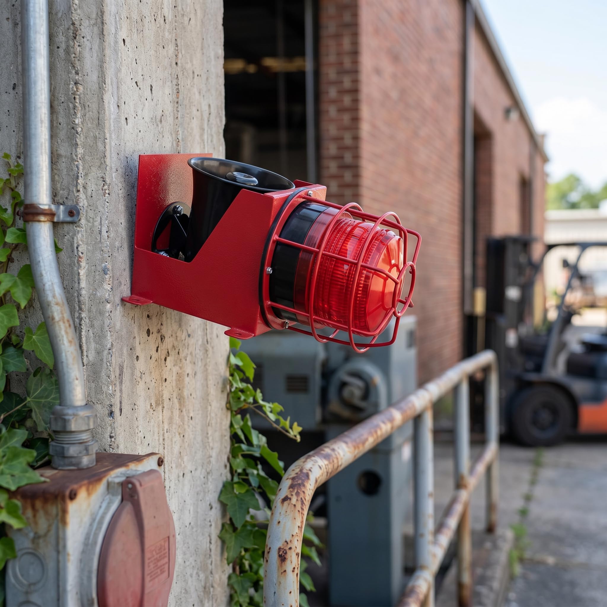 Alarme Sonore et Lumineuse Industrielle 115 DB, Protection IP65, Montage Mural Stroboscopique LED, Voyant D'avertissement Stroboscopique D'urgence, Alarme Extérieure Adaptée