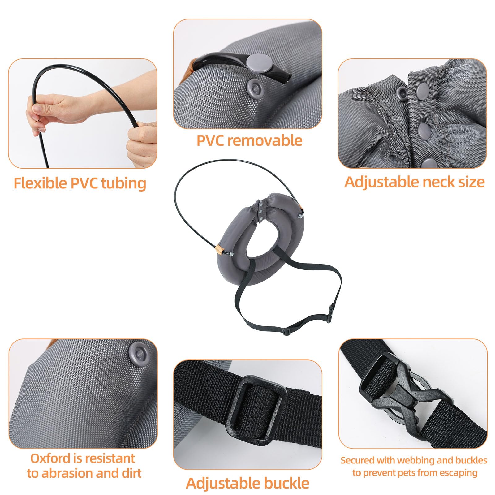 MeiAOBest Blind Dog Halo Guiding Device,Pet Anti-Collision Ring Protective Collar,Comfortable Lightweight Blind Dog Safe Accessories_M - Image 4