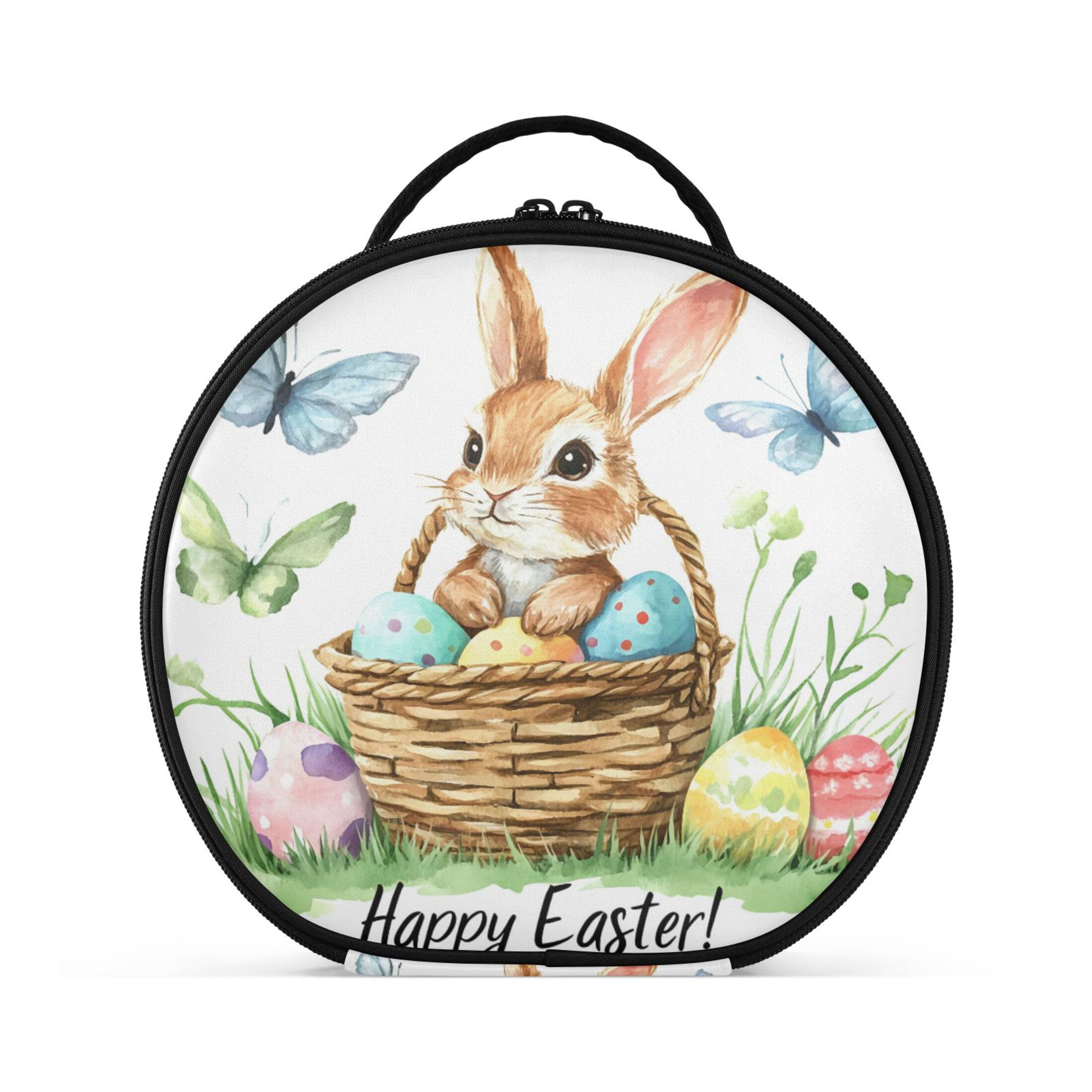 Takiito Easter Rabbit Travel Makeup Case Portable Makeup Box Artist Cosmetic Case Organizer With Adjustable Dividers