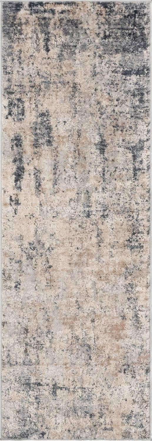 Rugs.com Caspian Collection Runner Rug – 6 Ft Runner Cream Low-Pile Rug Perfect for Hallways, Entryways