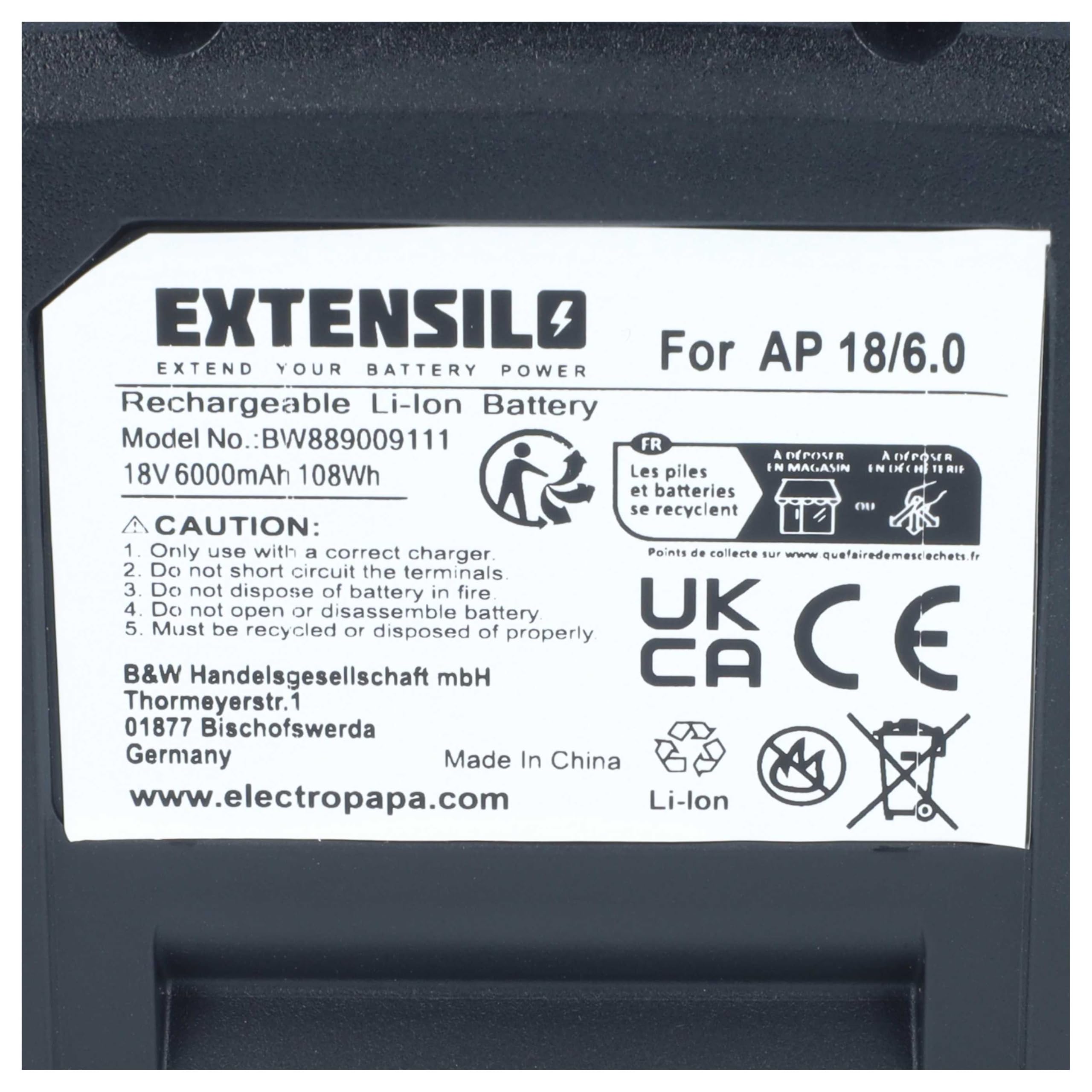 Akku kompatibel mit Flex AP18/6.0