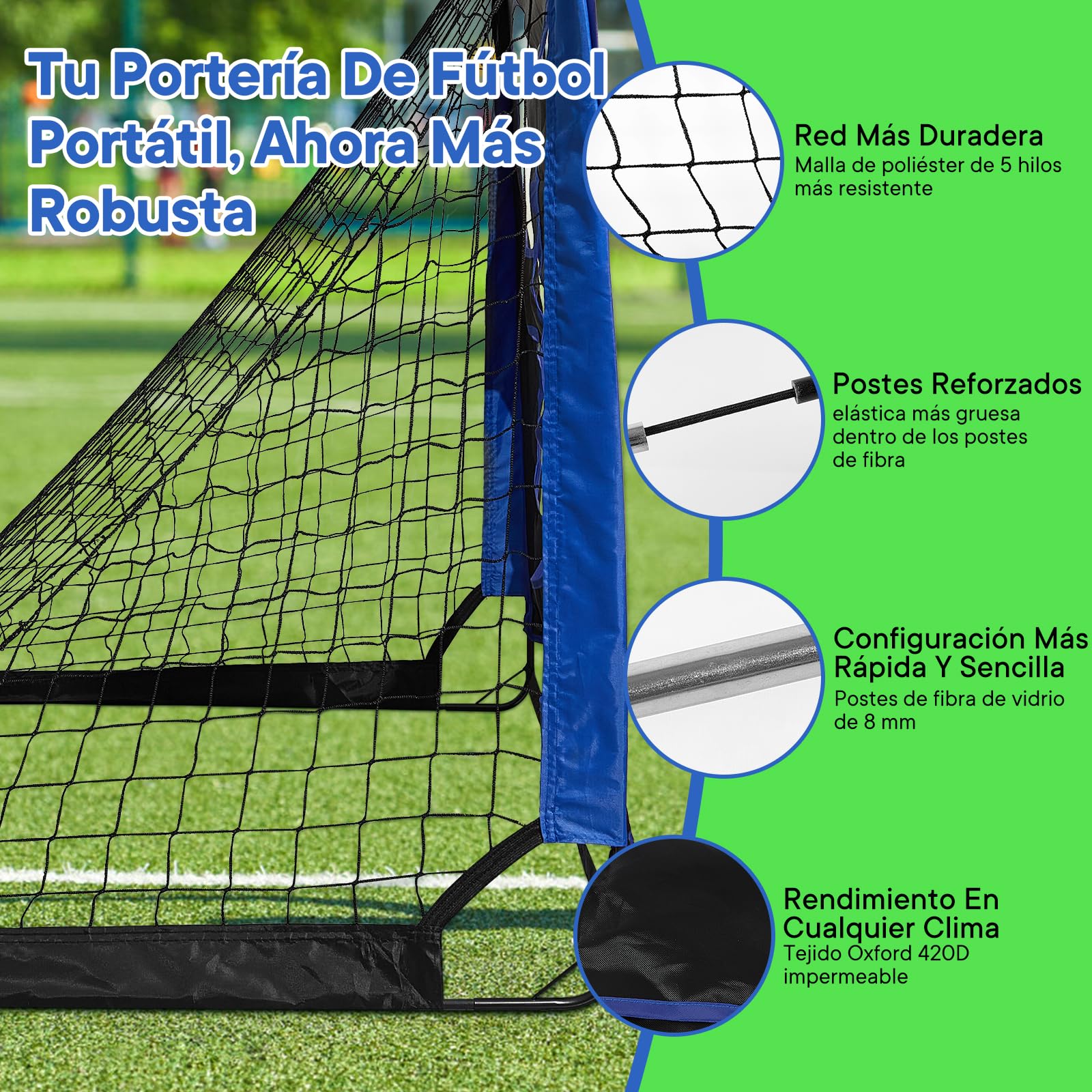 Porterias de Futbol 3 en 1 Plegable Portatil para niños con 3 Modos de Juego
