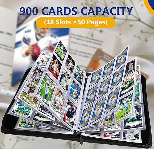 Miniatura 2 de HESPLUS Carpeta de tarjetas con 9 bolsillos, carpeta de tarjetas coleccionables con mangas, carpeta de tarjetas de béisbol, carpeta de tarjetas