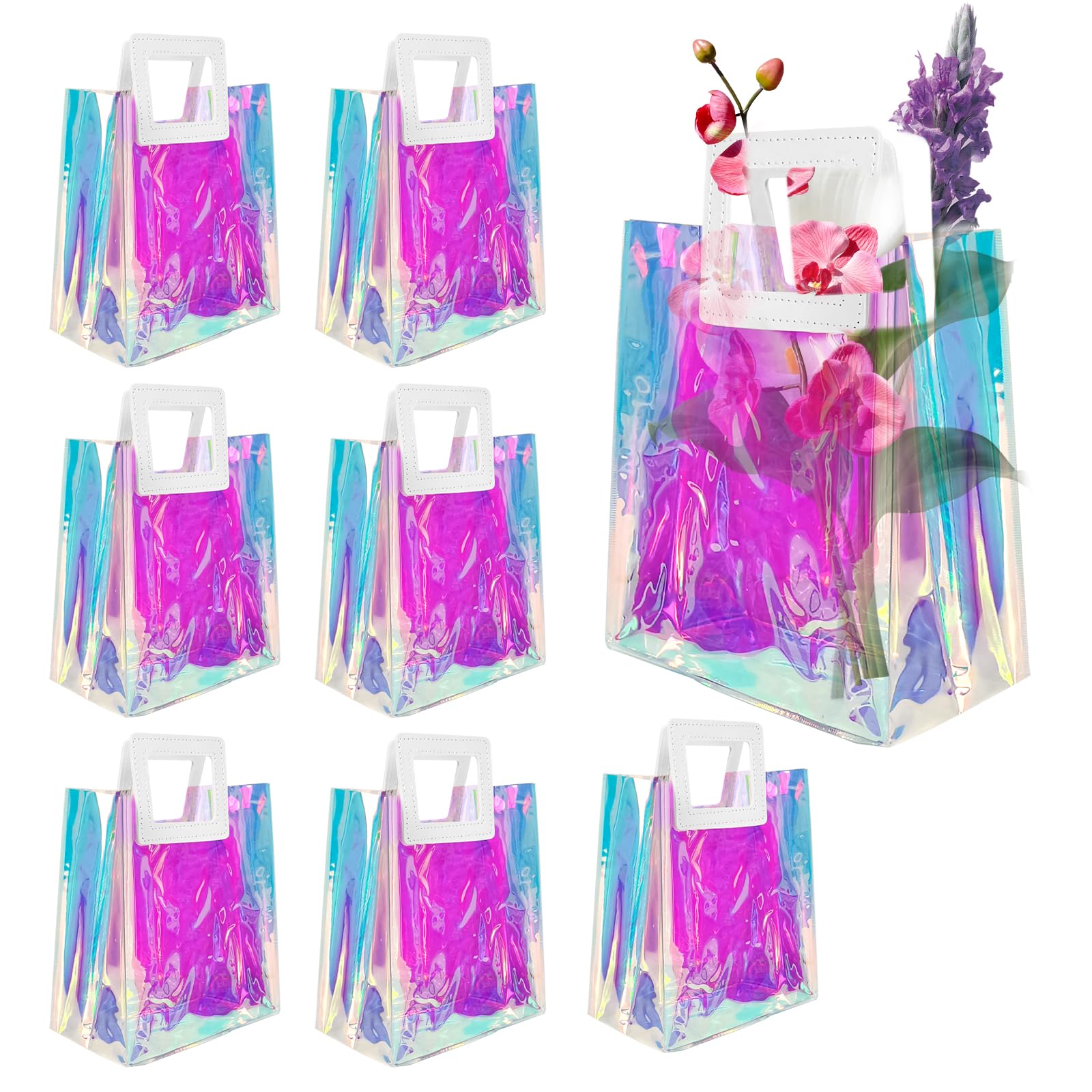 TOPBELIEF 10 Pezzi Sacchetti Regalo Olografici Sacchetto Regalo