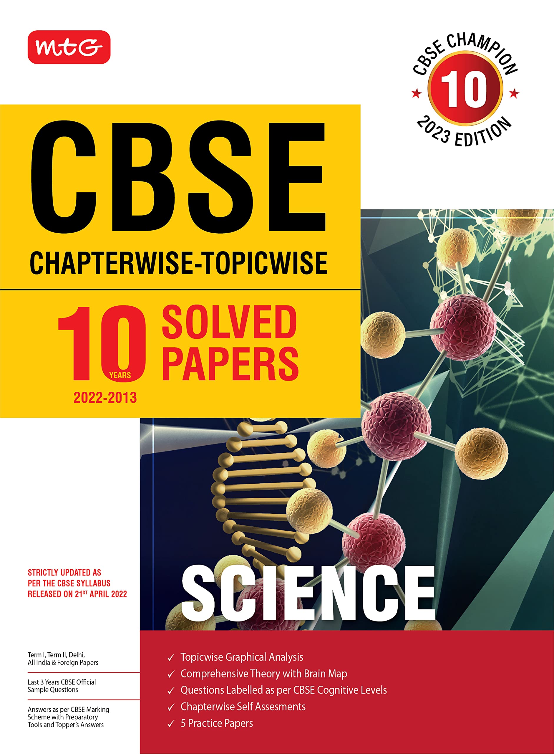 CBSE 10 Years Chapterwise Topicwise Solved Papers Class 10 Science (2022-23)