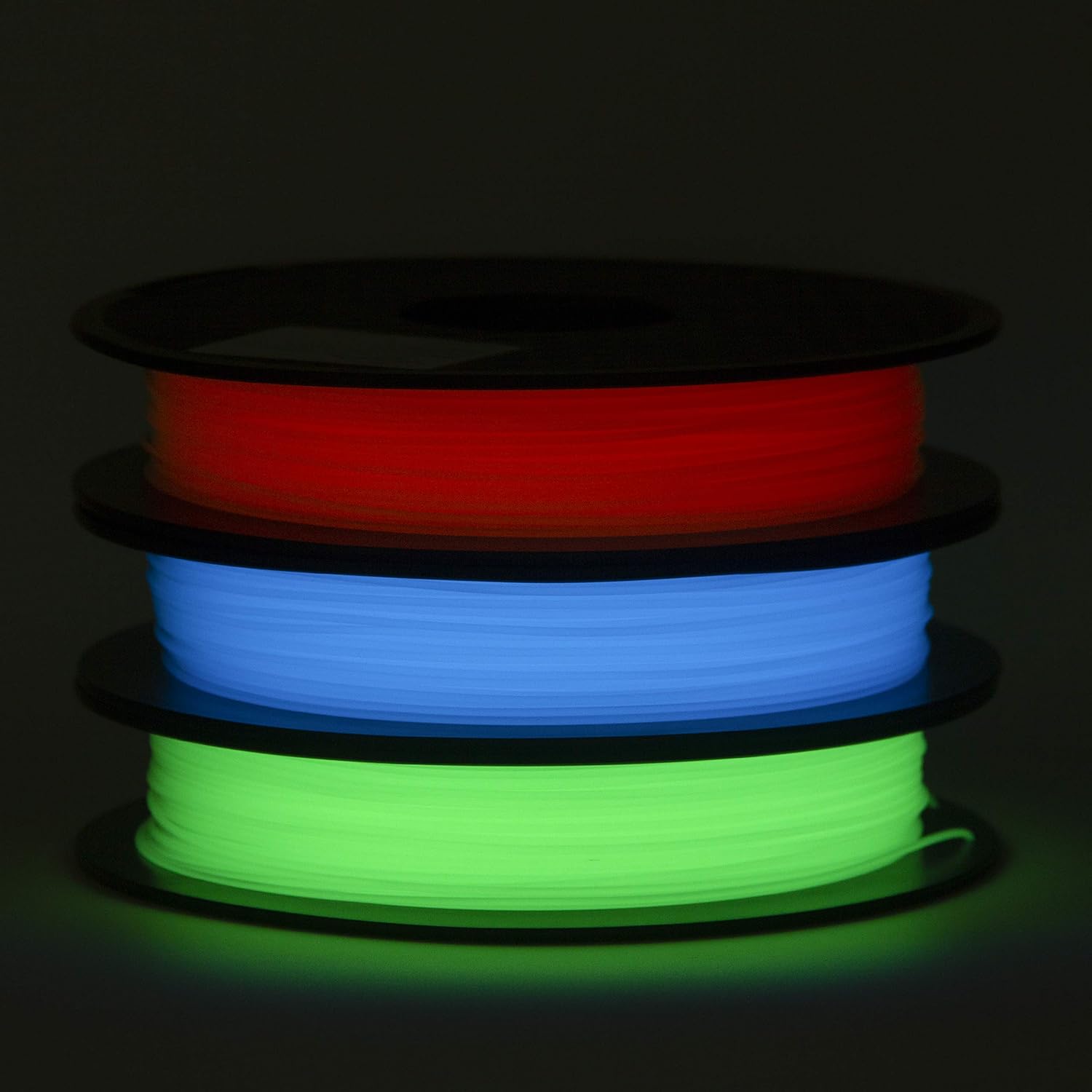 ECHEN PLA Filament 1.75mm Set, Glow in The Dark Blue, Green and Red 3D Printer Filament +/- 0.03 mm, 3 x 0.5KG.