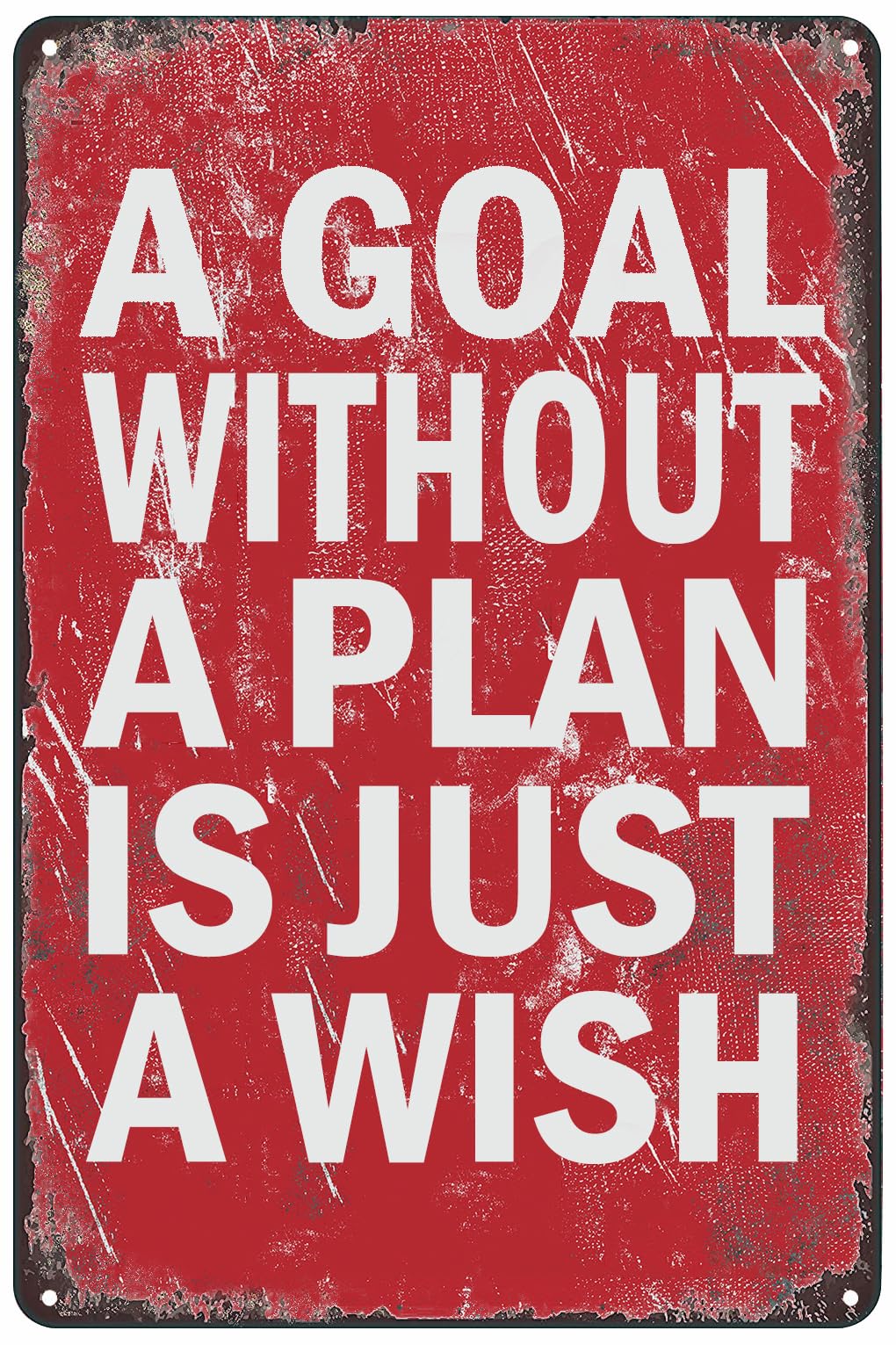 Kwqdozf 005 8X12 Inch Inspirational Motivational Quote Metal Poster A Goal Without Plan
