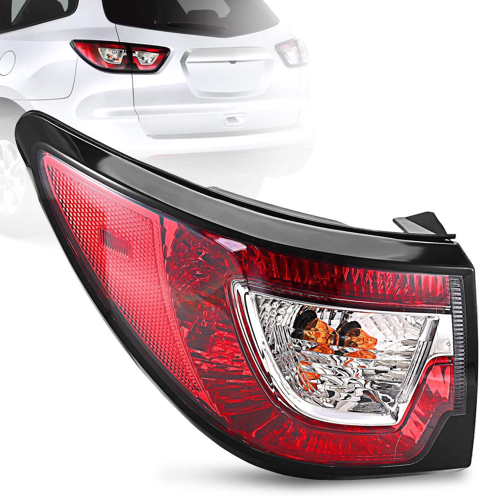 BeamTrack Tail Lights Assembly Compatible with 2013 2014 2015 2016 2017 Chevy Traverse Left Driver Side Rear Taillights Brake Turn Signal Lamp Halogen