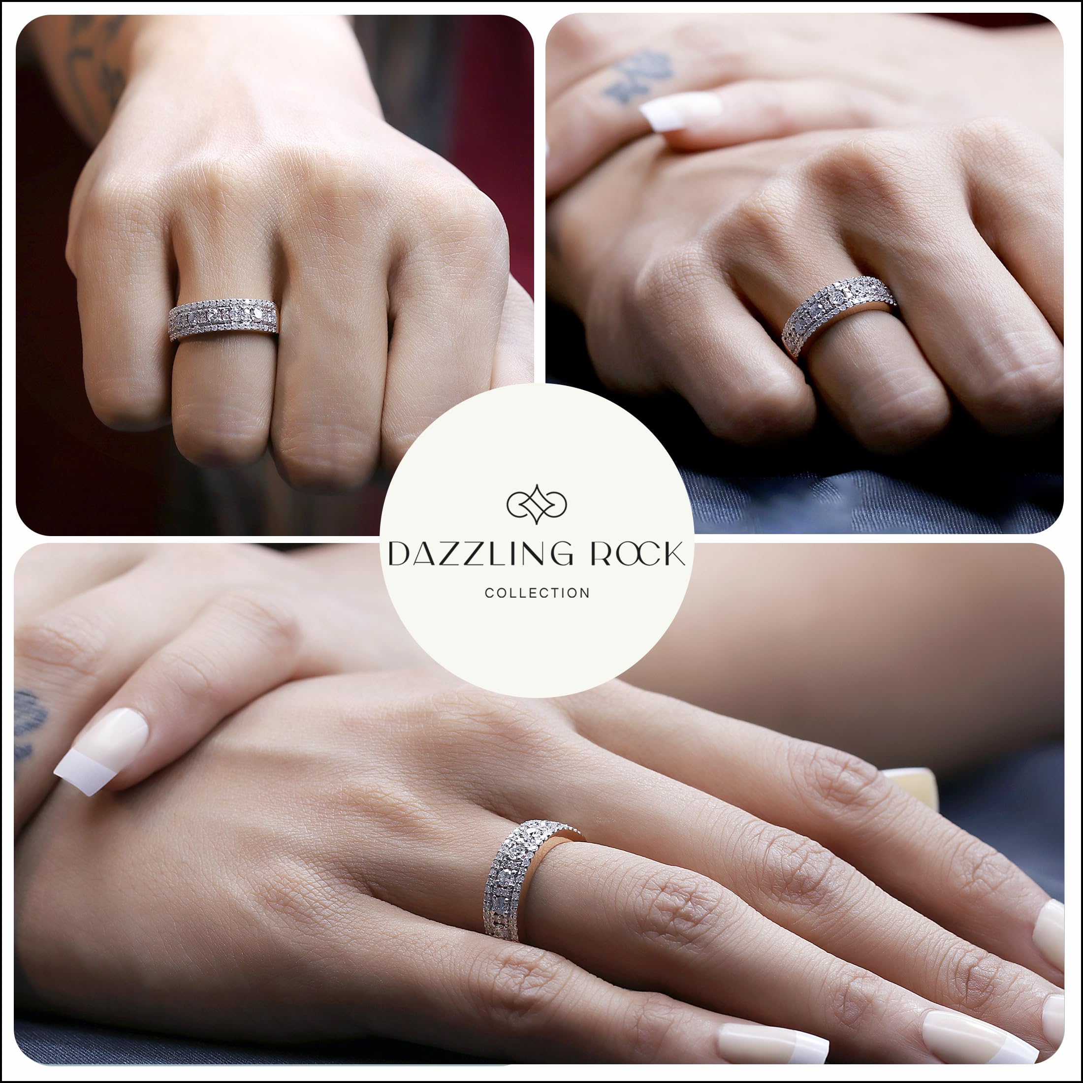 DazzlingRock Collection 10 quilates oro rosa H-I Diamante cultivado en laboratorio