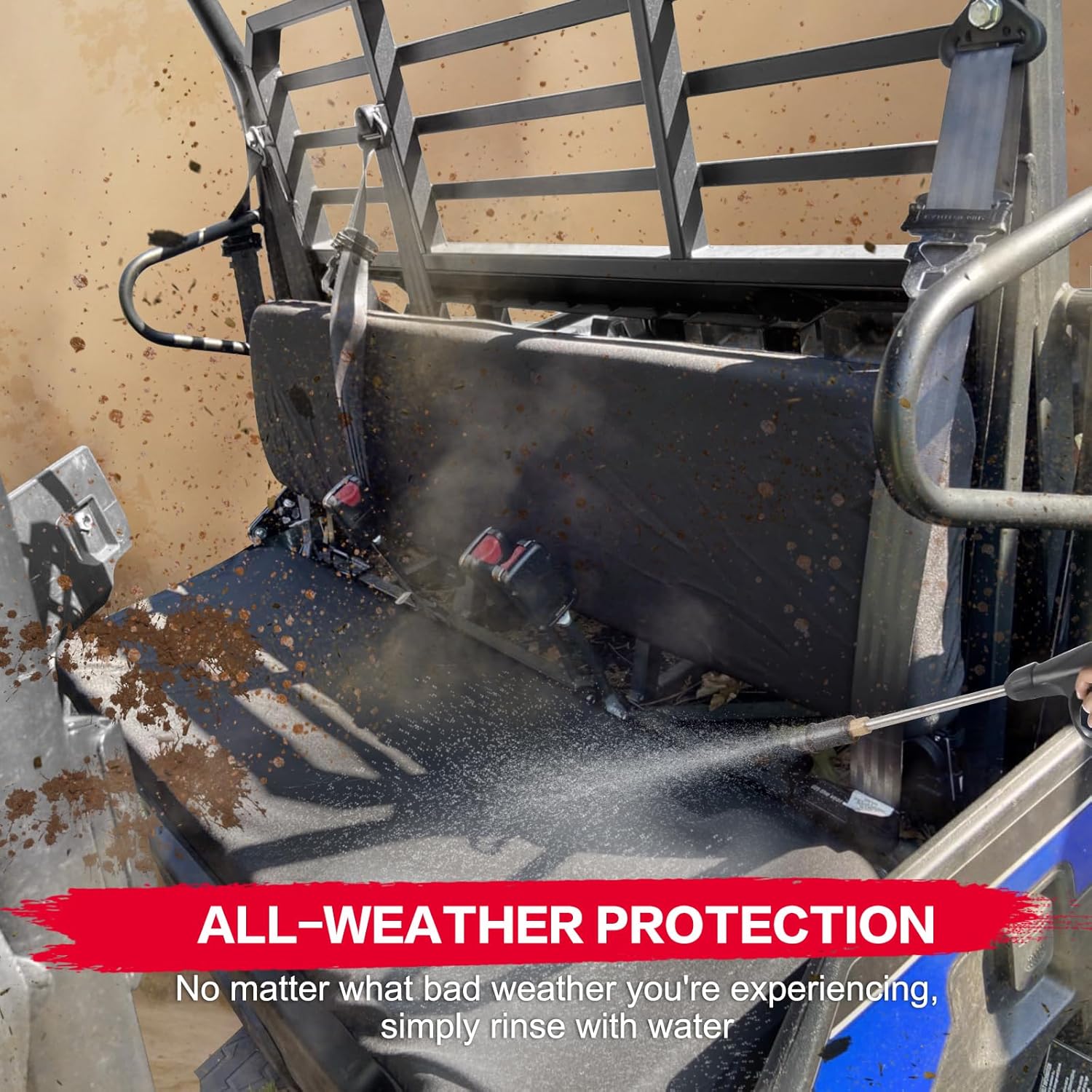 Mule PRO Seat Covers - Waterproof PU Coatin Compatible with Kawasaki Mule PRO-FXT FX DXT DX 2015-2026 Mule PRO FXT, Bench Seat Covers UTV Accessories