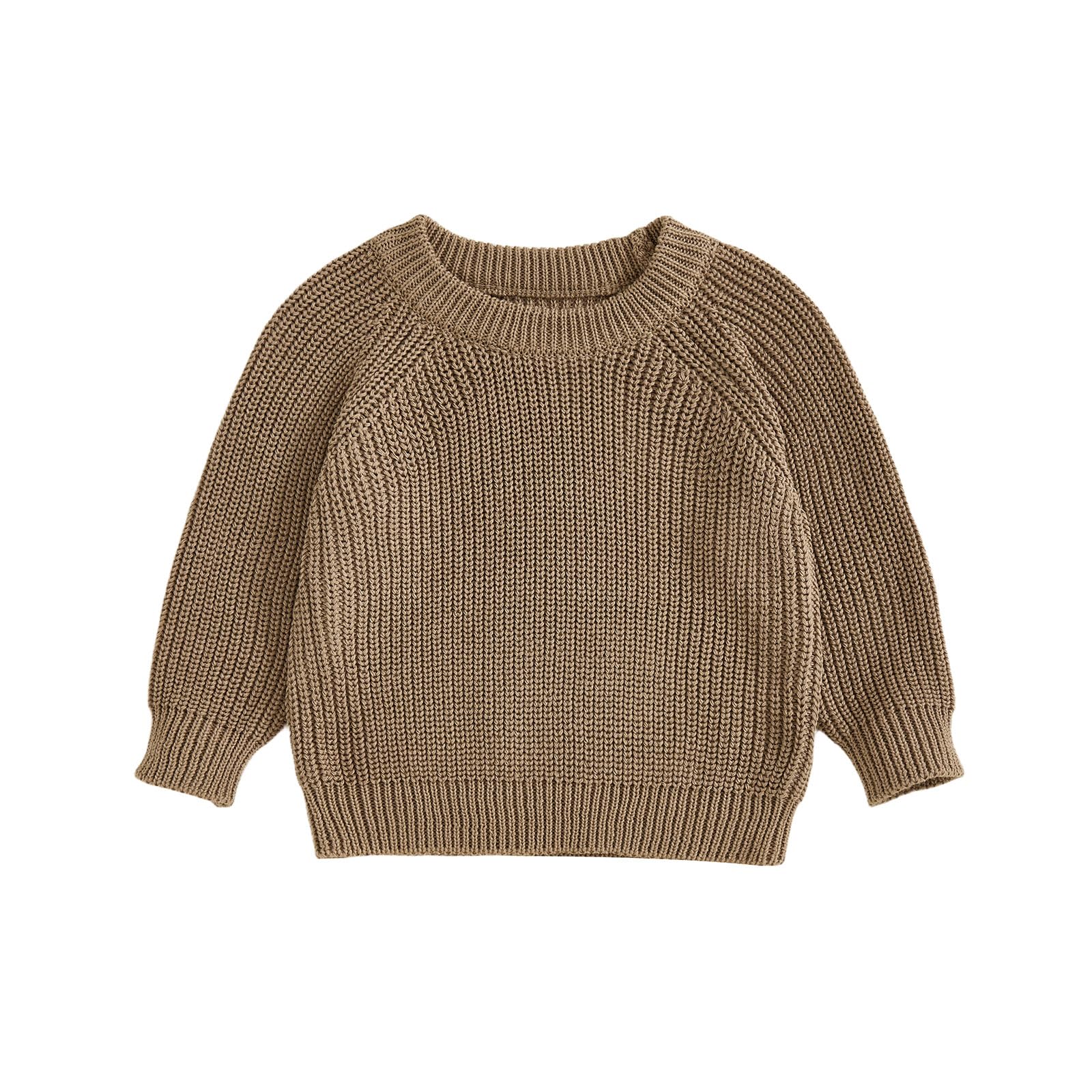 Baby Girls Boys Sweater Solid Color Long Sleeve Crew Neck Knit Pullover Warm Sweater Toddler Clothes Knitwear Baby Jumpers Tops Casual for Fall Winter — view 16