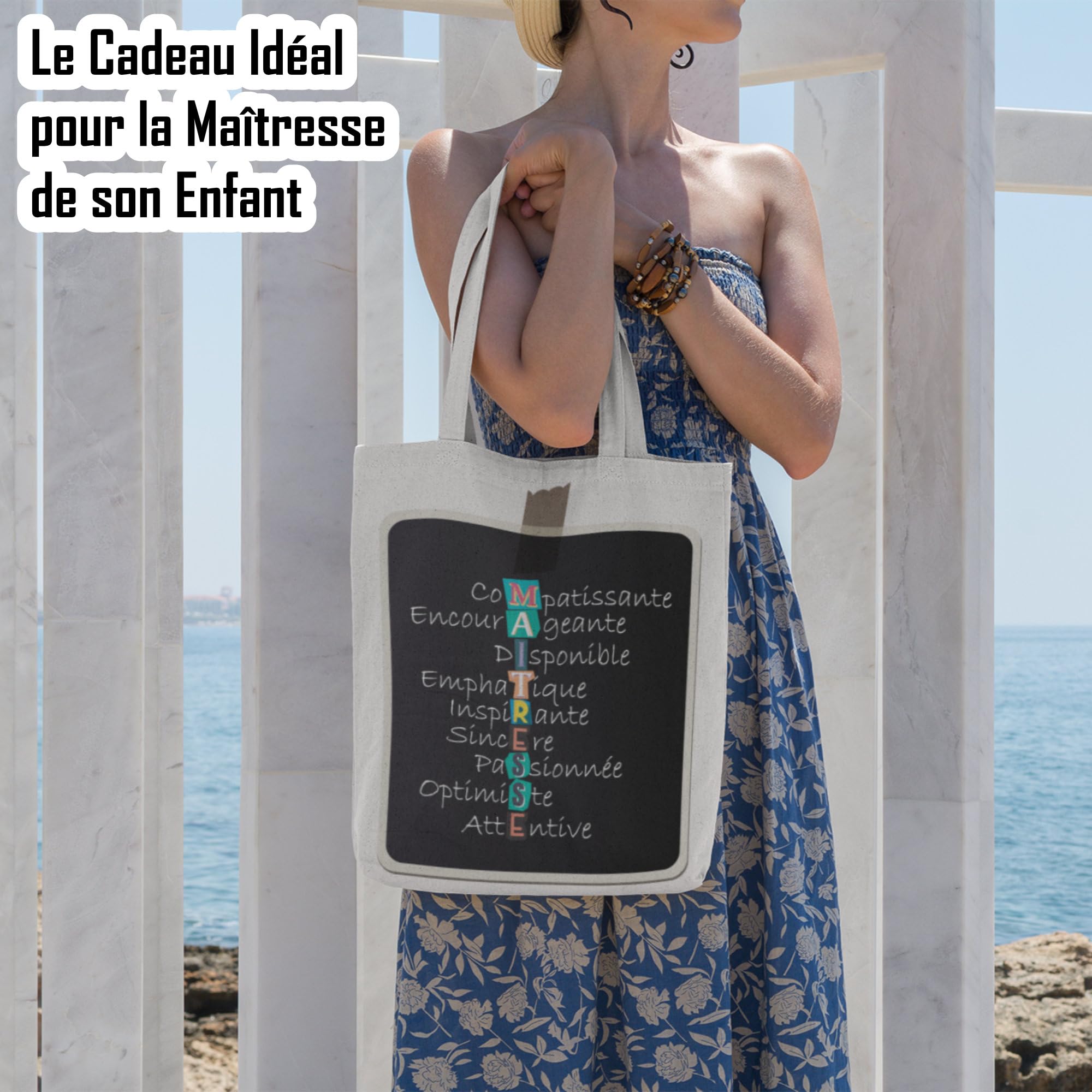 Zinello Design, Tote Bag with Word Games to Give to the Teacher, End of Year Gift Idea Christmas, Atsem Pouch - Image 2