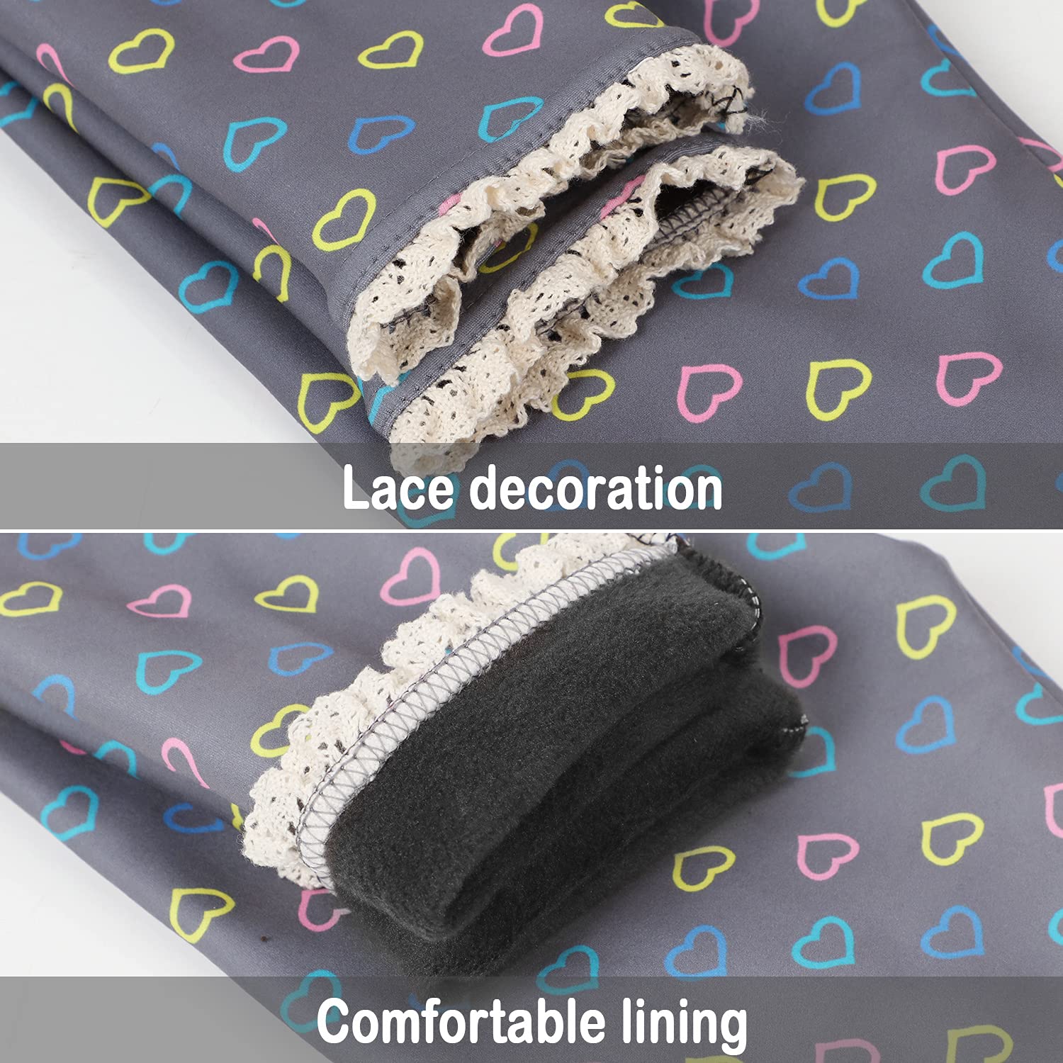 Leggings para Niñas Pantalones Gruesos Forrados con Estampado Invierno Pantalones Elásticos Largos y Cálidos Medias de Lana Elásticos