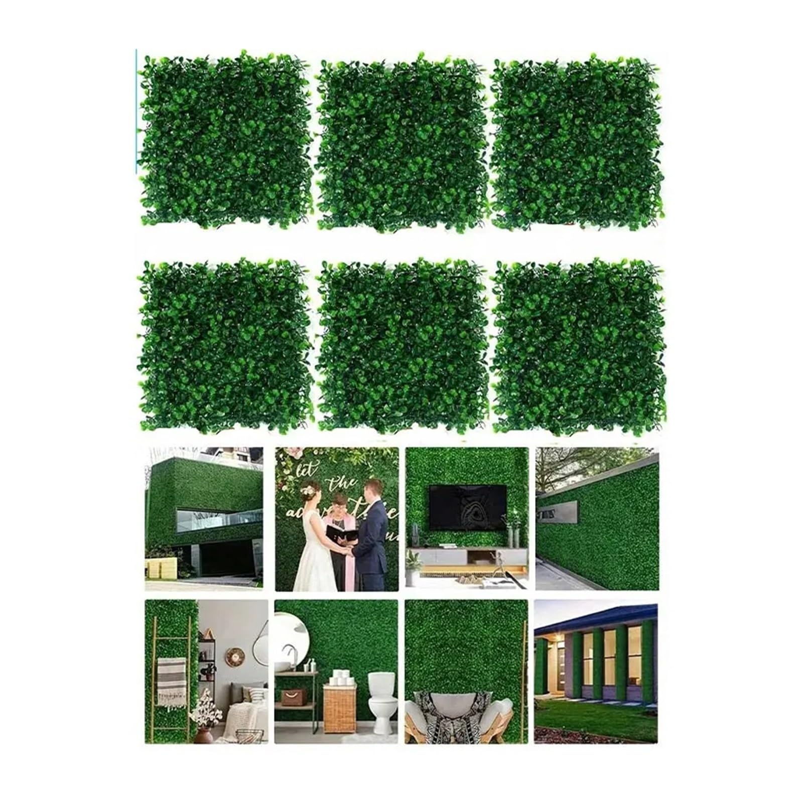 10pcs Artificial Plants Grass Wall Panel Boxwood Hedge Greenery Protection Green Decor Privacy Fence Backyard Screen Wedding