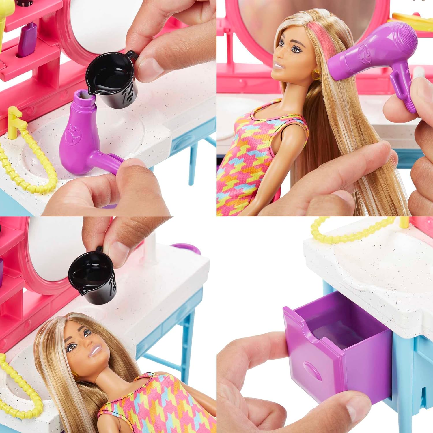 Barbie Doll with Color-Change Hair and Hair Salon Kuwait Ubuy