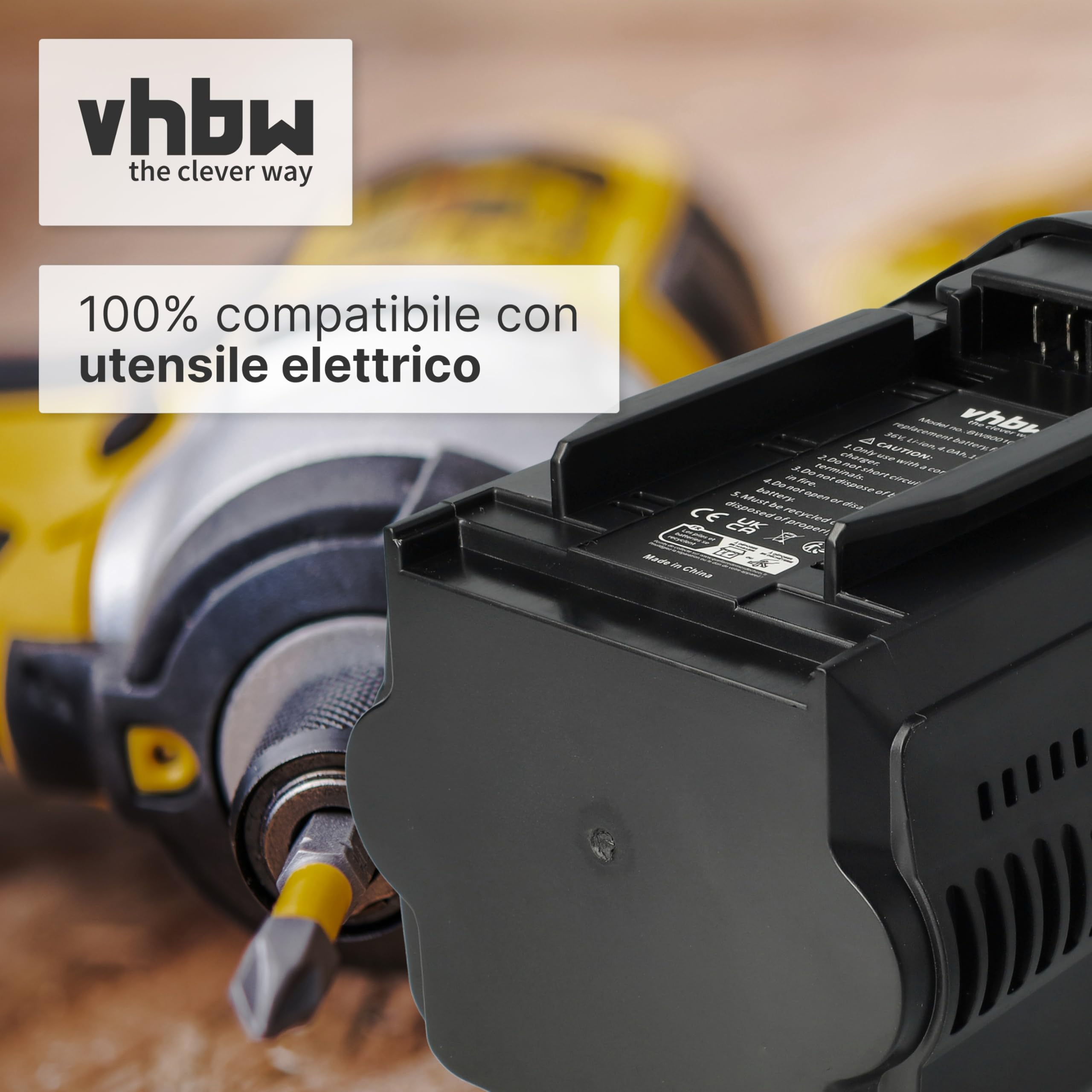 vhbw batteria compatibile con Hilti WSC 7.25-A36 utensile (4000 mAh, Li-Ion, 36 V)