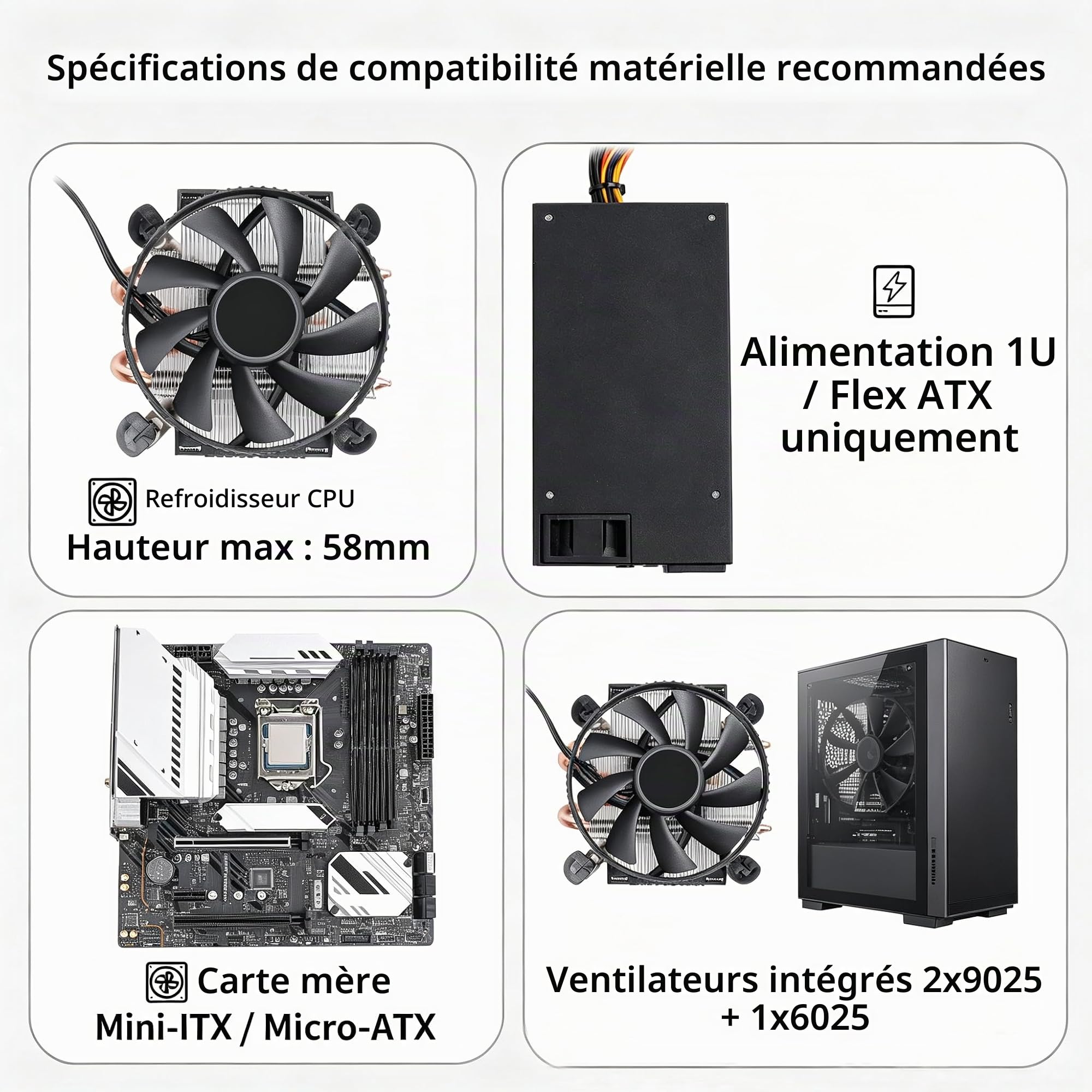 K7 Boîtier NAS 8 baies compatible avec les boîtiers d'ordinateur, carte mère Micro-ATX Mini-ITX, 3 ventilateurs, plateau de 8 x 2,5/3,5", serveur de stockage réseau pour la maison (sans disque