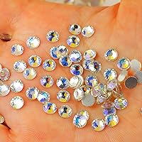 Vista 129 de Genie Crystal ss34 Red Glass Rhinestones 288 Pcs, 7.0 mm Big Light Siam Flatback Rhinestone, Diamond Cut Gems for Crafts, Face Mask, Makeup