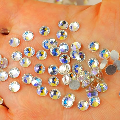 Vista 129 de Genie Crystal ss34 Red Glass Rhinestones 288 Pcs, 7.0 mm Big Light Siam Flatback Rhinestone, Diamond Cut Gems for Crafts, Face Mask, Makeup