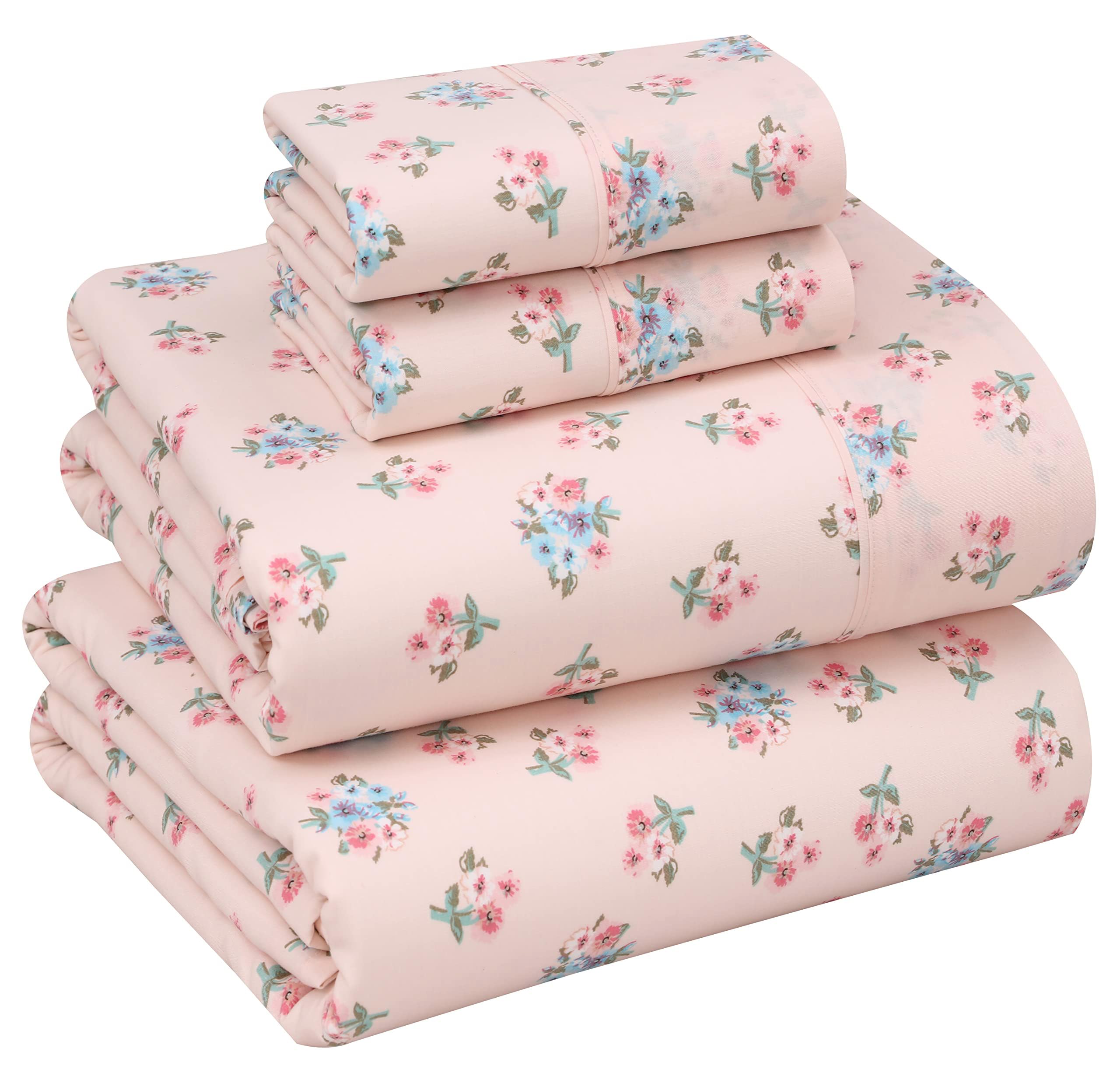 Ruvanti 100% Cotton Sheets - Crispy Cooling Percale Sheets for Queen Size Bed, Breathable & Durable Queen Sheet Set, 16 Inches Deep Pocket Bed Sheets, Spring On, 4 Pieces — image 1