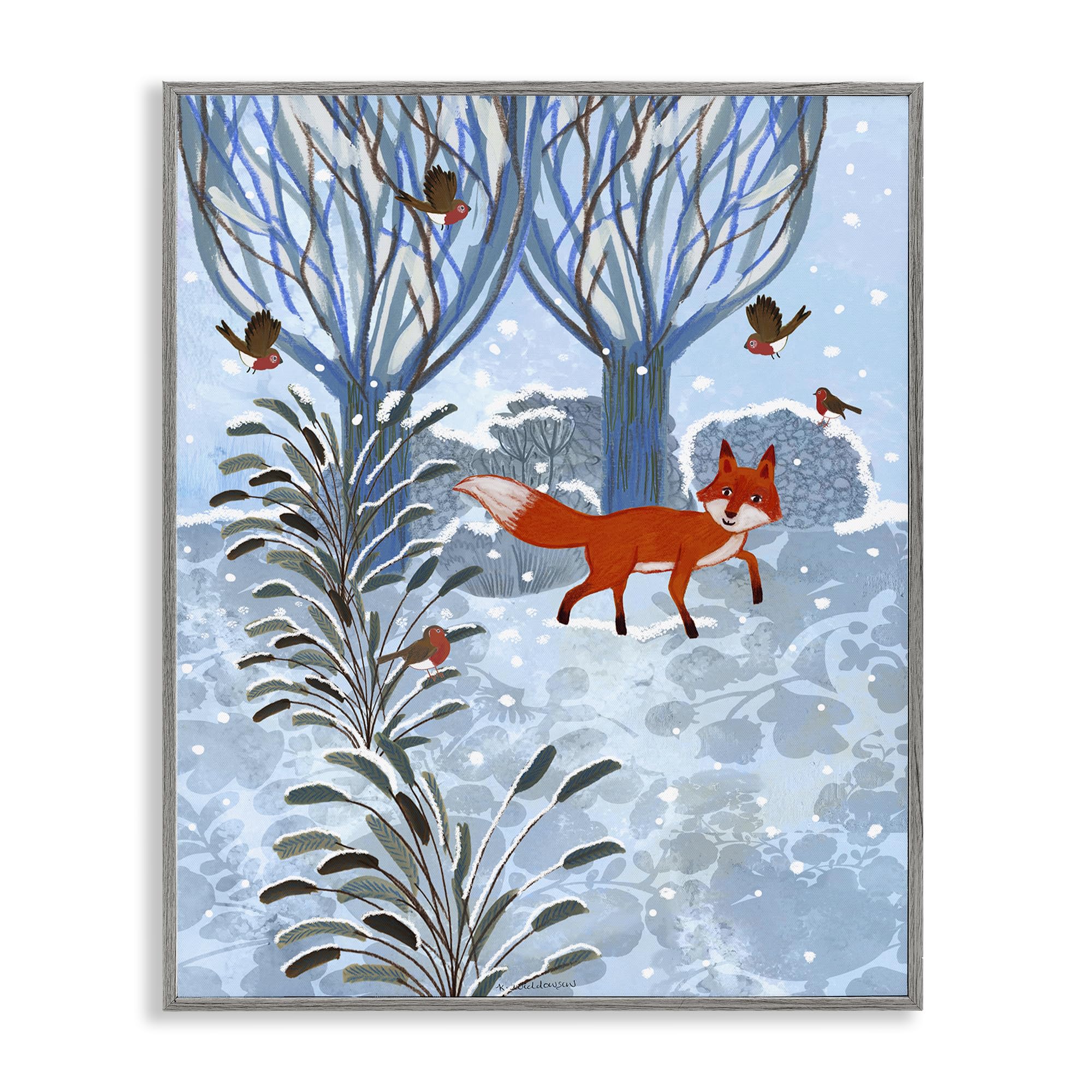 Cadre Festive Fox Winter Woodlands Stupell cadeau idéal pour passionné de nature