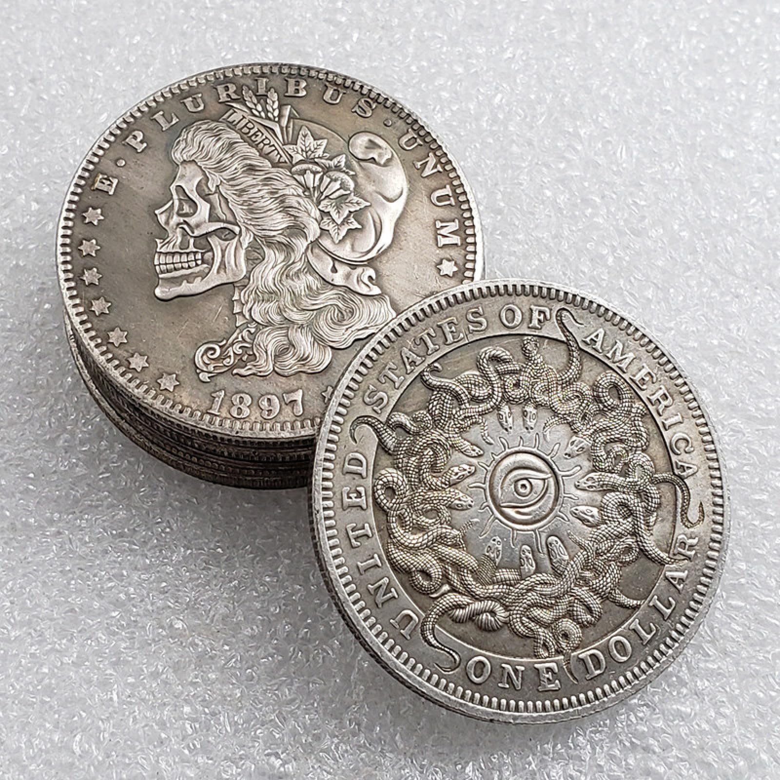 Moneta commemorativa Wanderer 1897 Skull Morgan Coin, Regali da Collezione Copy