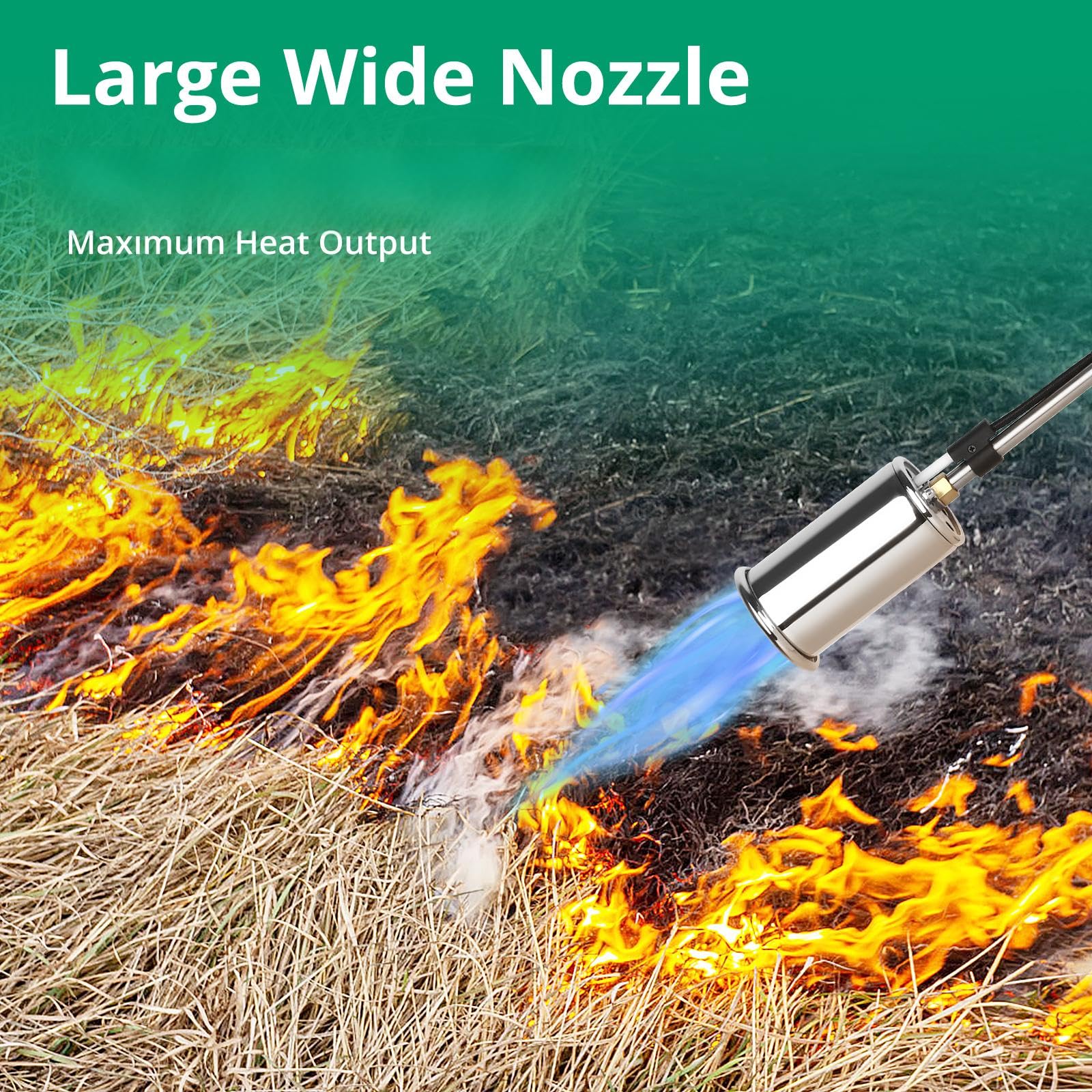 Sondiko Propane Torch Weed Burner, High Output Weed Torch Flamethrower, 30" Detachable Long Arm Heavy Duty Blow Torch For Garden, Wood, Ice, Snow, Melting(PROPANE TANK NOT INCLUDED)