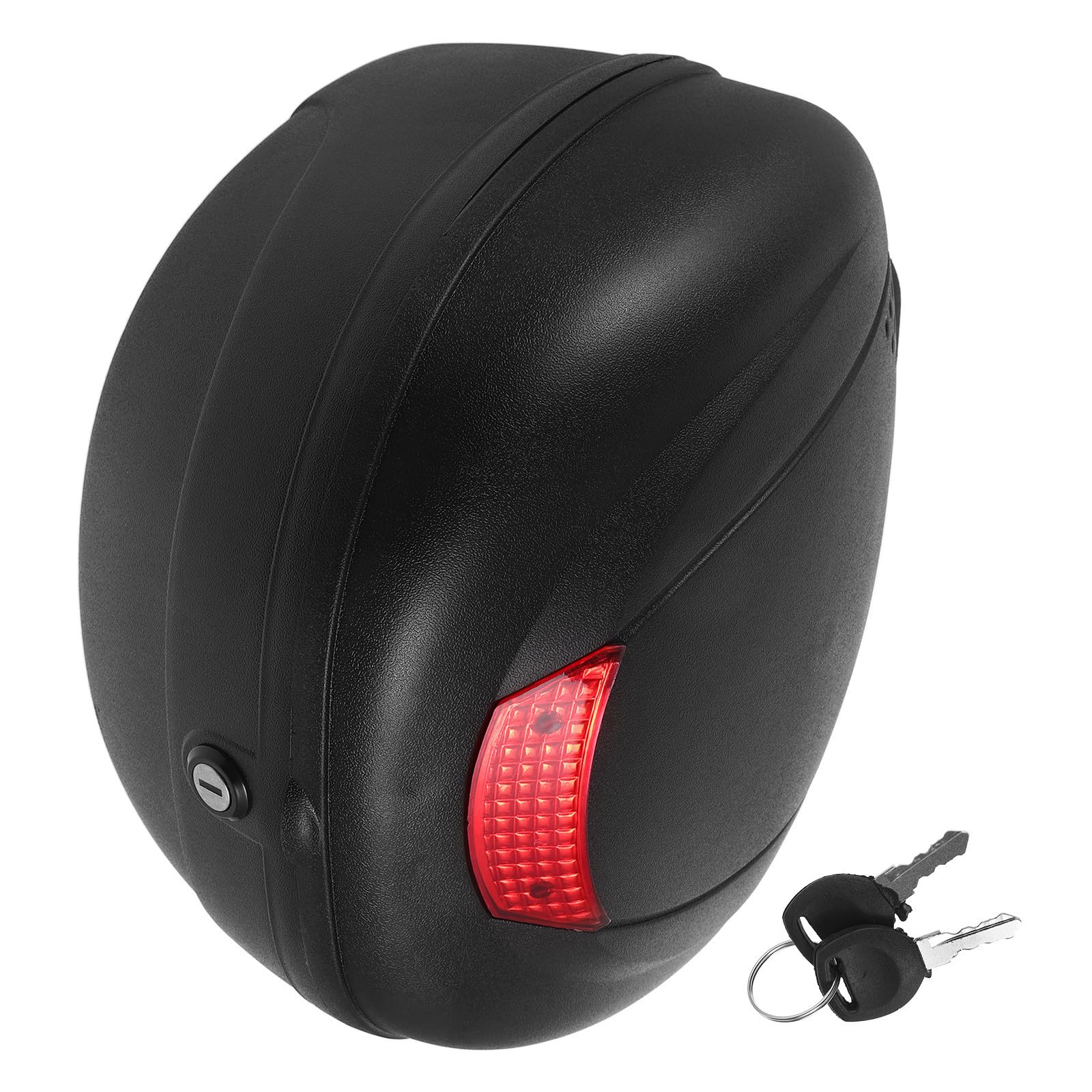 FRCOLOR Top Design Élégant en Plastique Noir Grosse Capacité Case Arrière de Moto Installation Facile Coffre de Rangement pour Bagages et Casque de Scooter